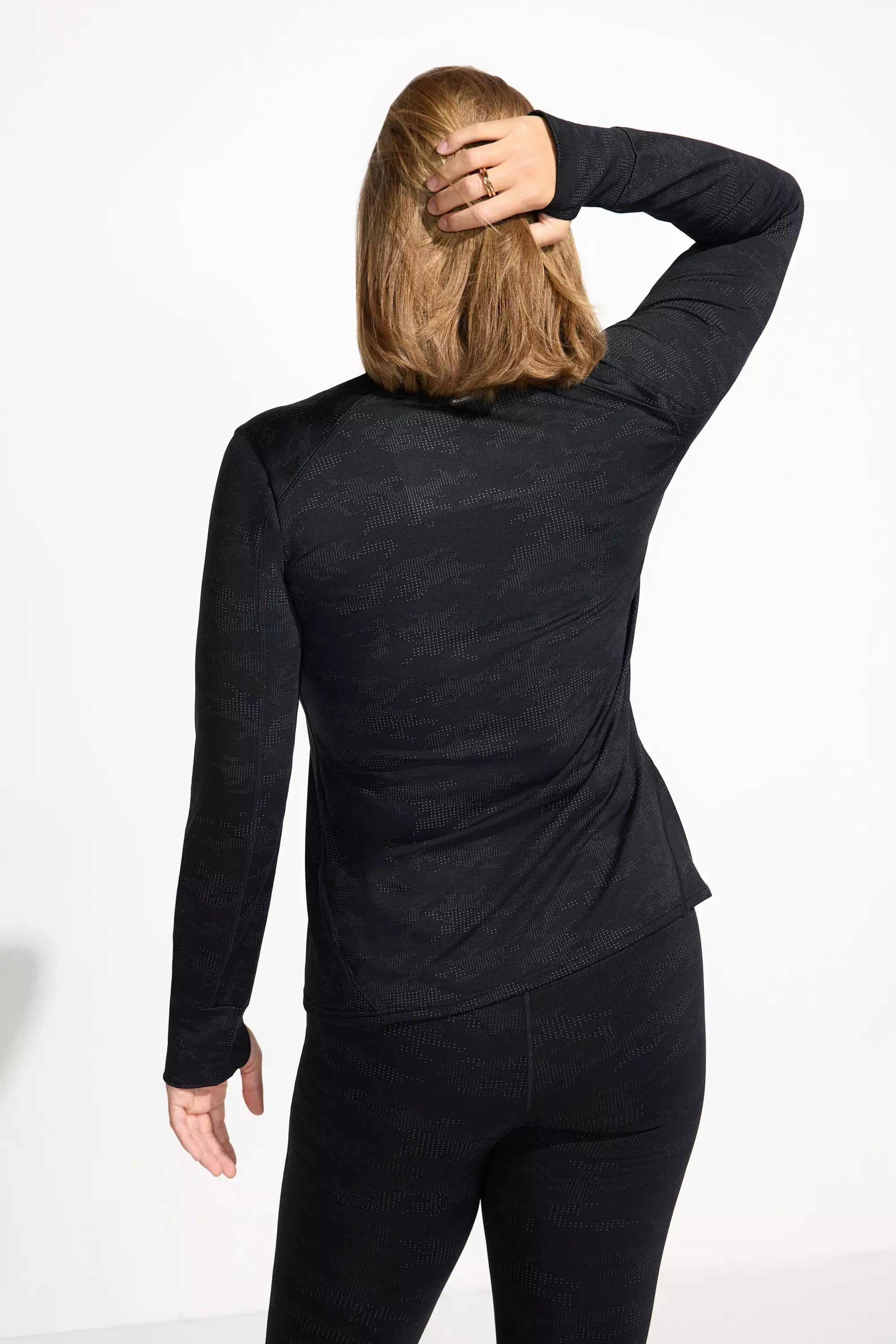 Womens Relaxed Reflective Cold Gear Top - Reflective Black Camo