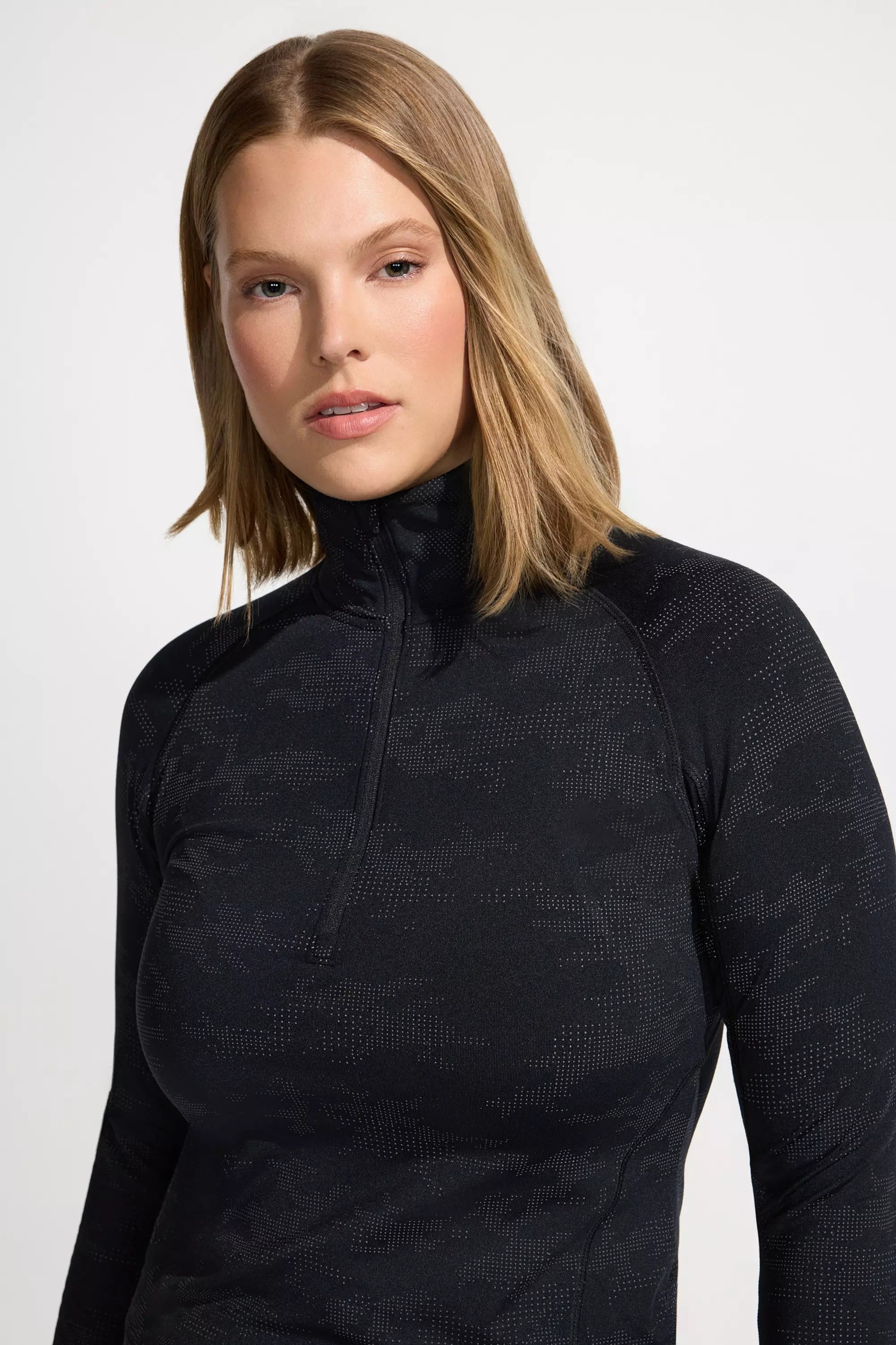Camo Reflective Half Zip - Black Camo