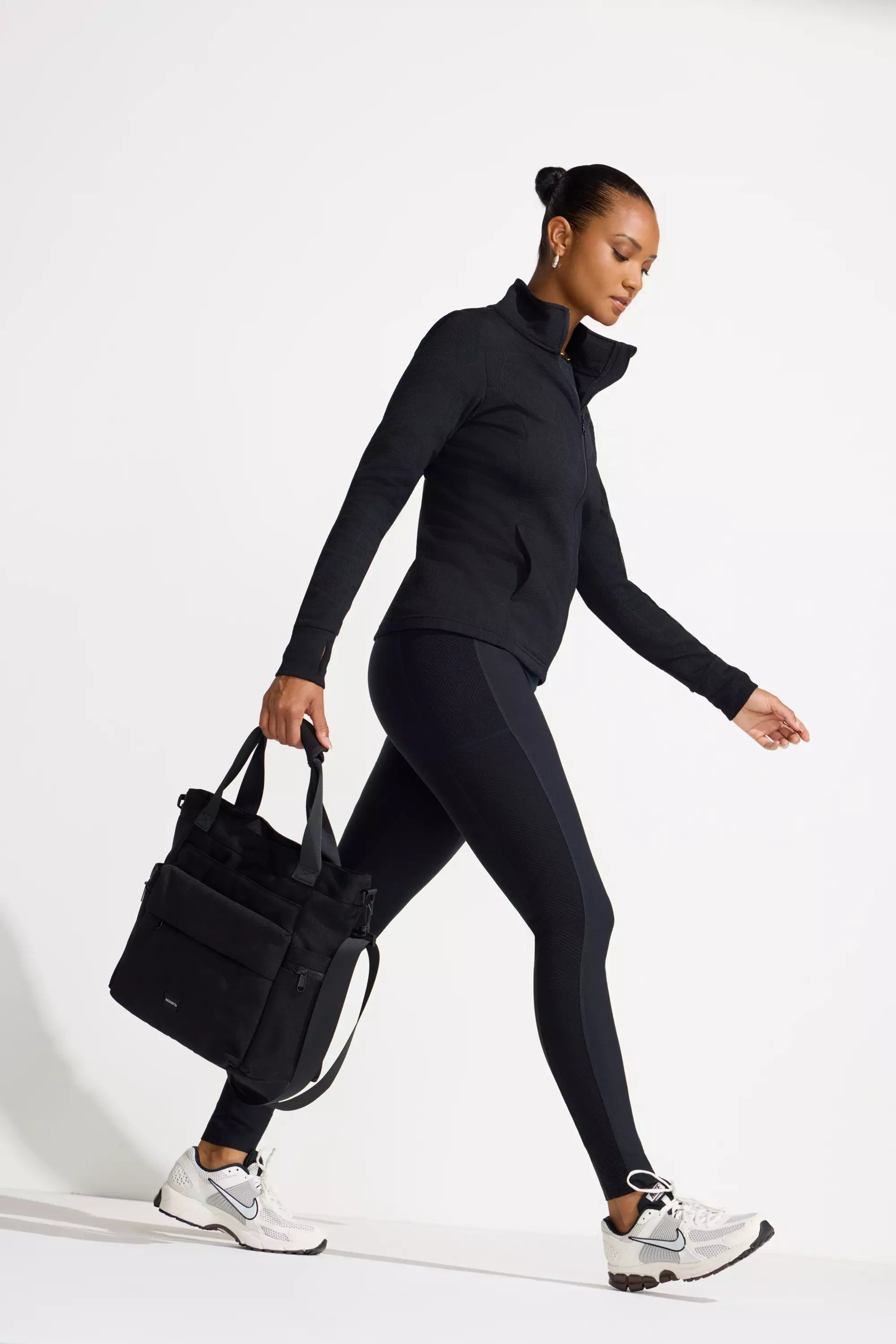 Women’s Geo Jacquard Full-Zip Jacket - Black