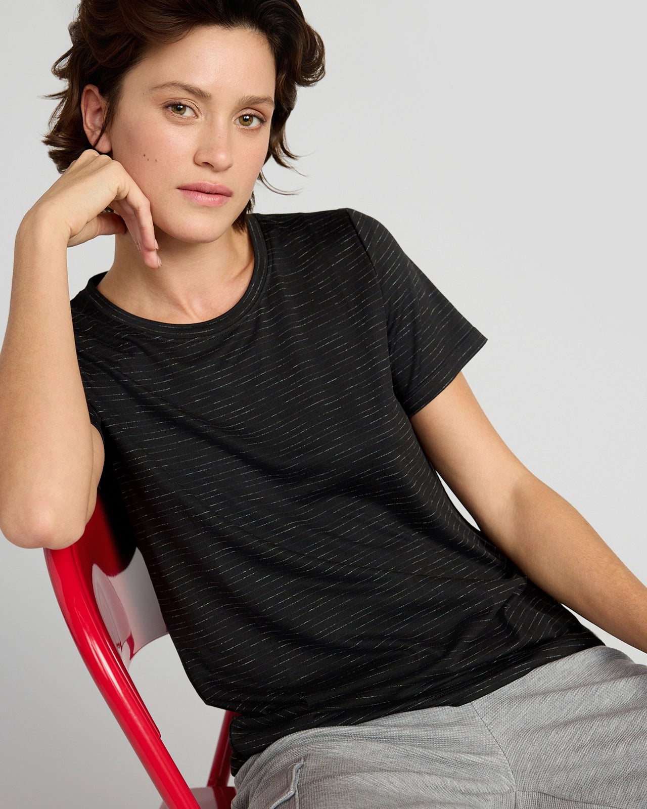 The GRS Certified Recycled Poly Space Dye Tee - Black