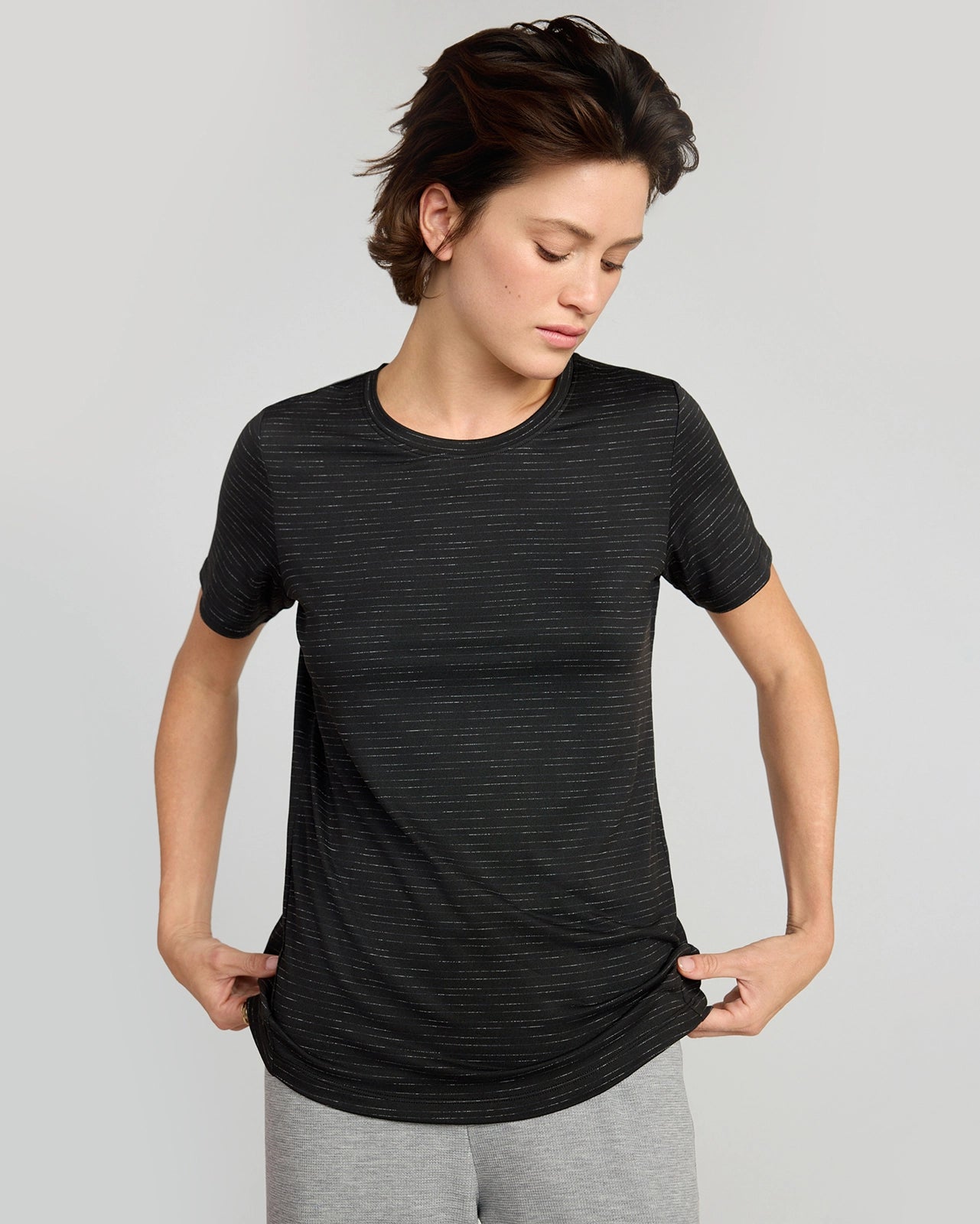 The GRS Certified Recycled Poly Space Dye Tee - Black