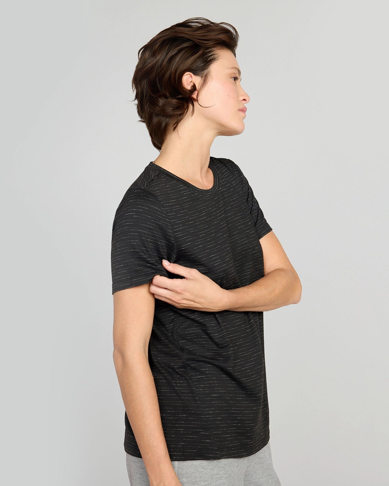 The GRS Certified Recycled Poly Space Dye Tee - Black