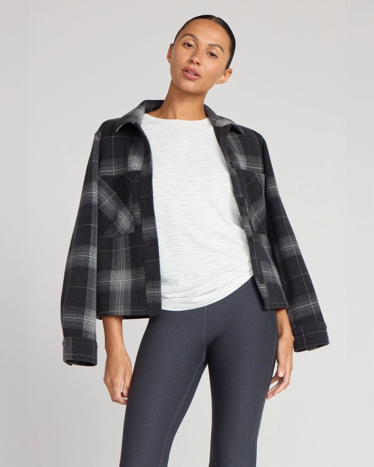 The GRS Certified Recycled Poly Space Dye Tee - White Combo