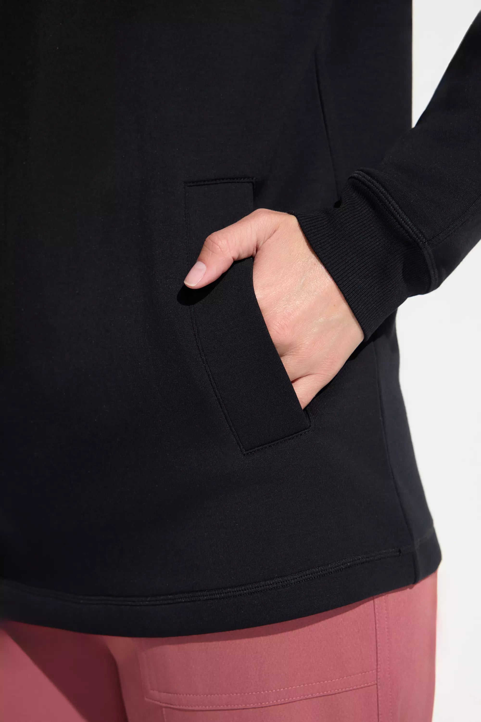 The Soft Luxe GRS Certified Recycled Poly + Rayon Boxy Top - Black