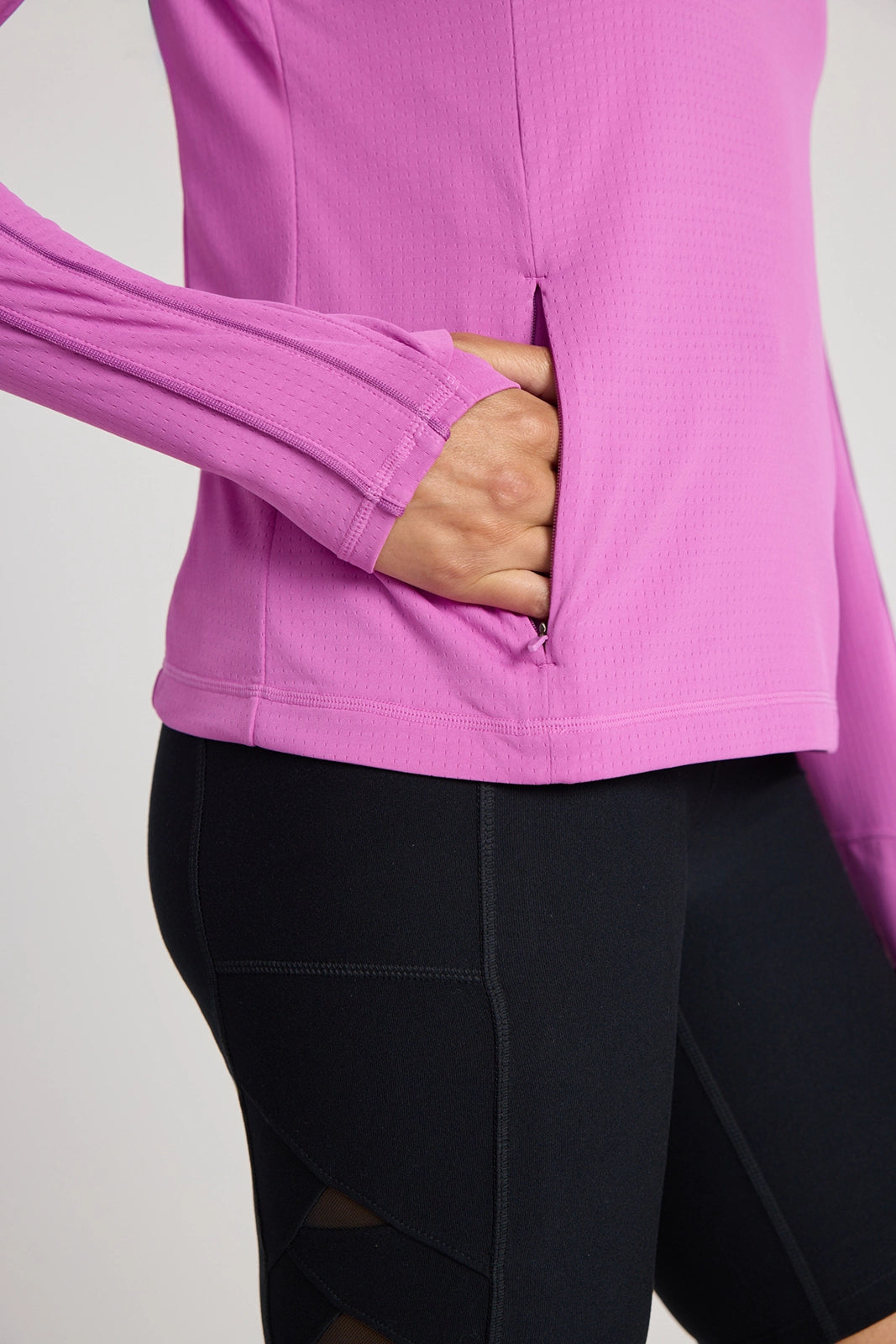 The Run Active GRS Certified Recycled Poly 1/4 Zip Top - Purple