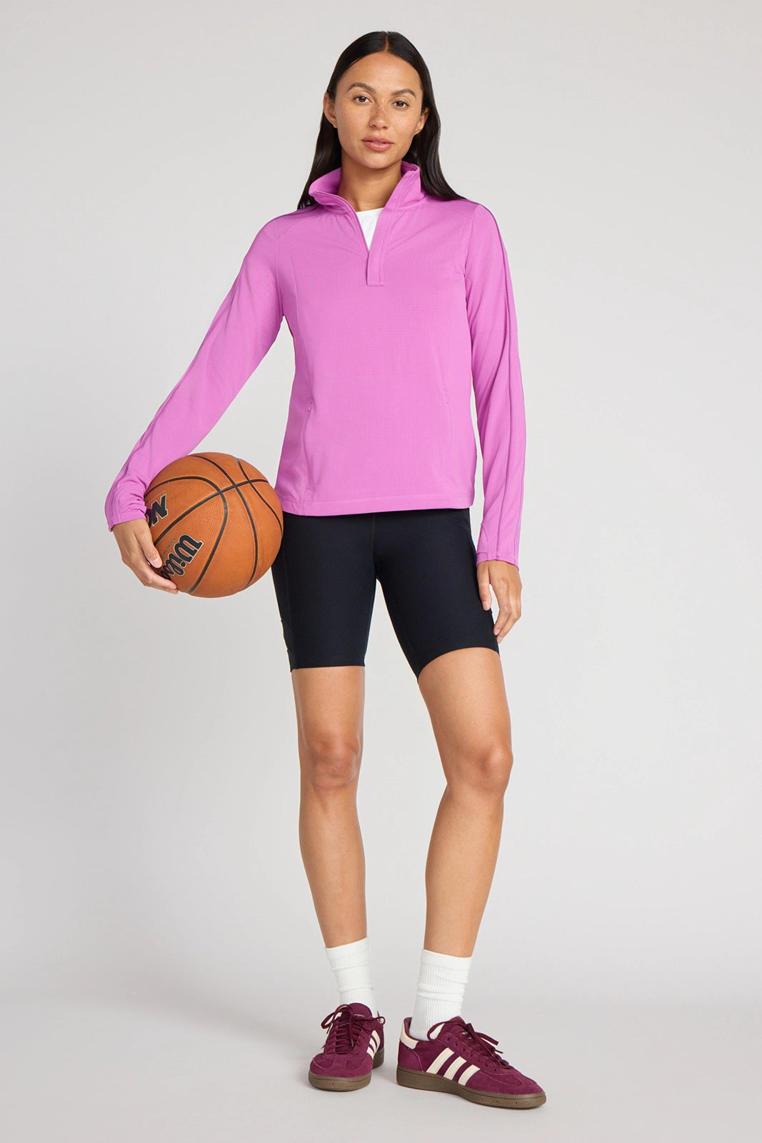 The Run Active GRS Certified Recycled Poly 1/4 Zip Top - Purple