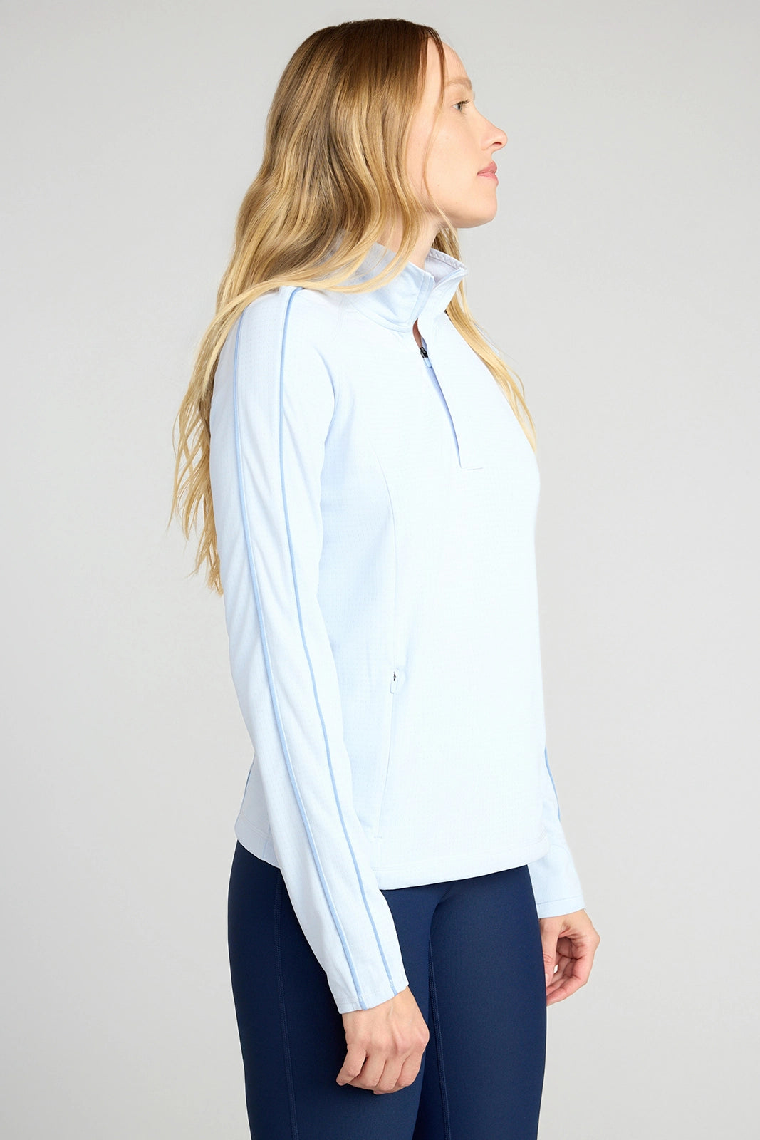 The Run Active GRS Certified Recycled Poly 1/4 Zip Top - Blue