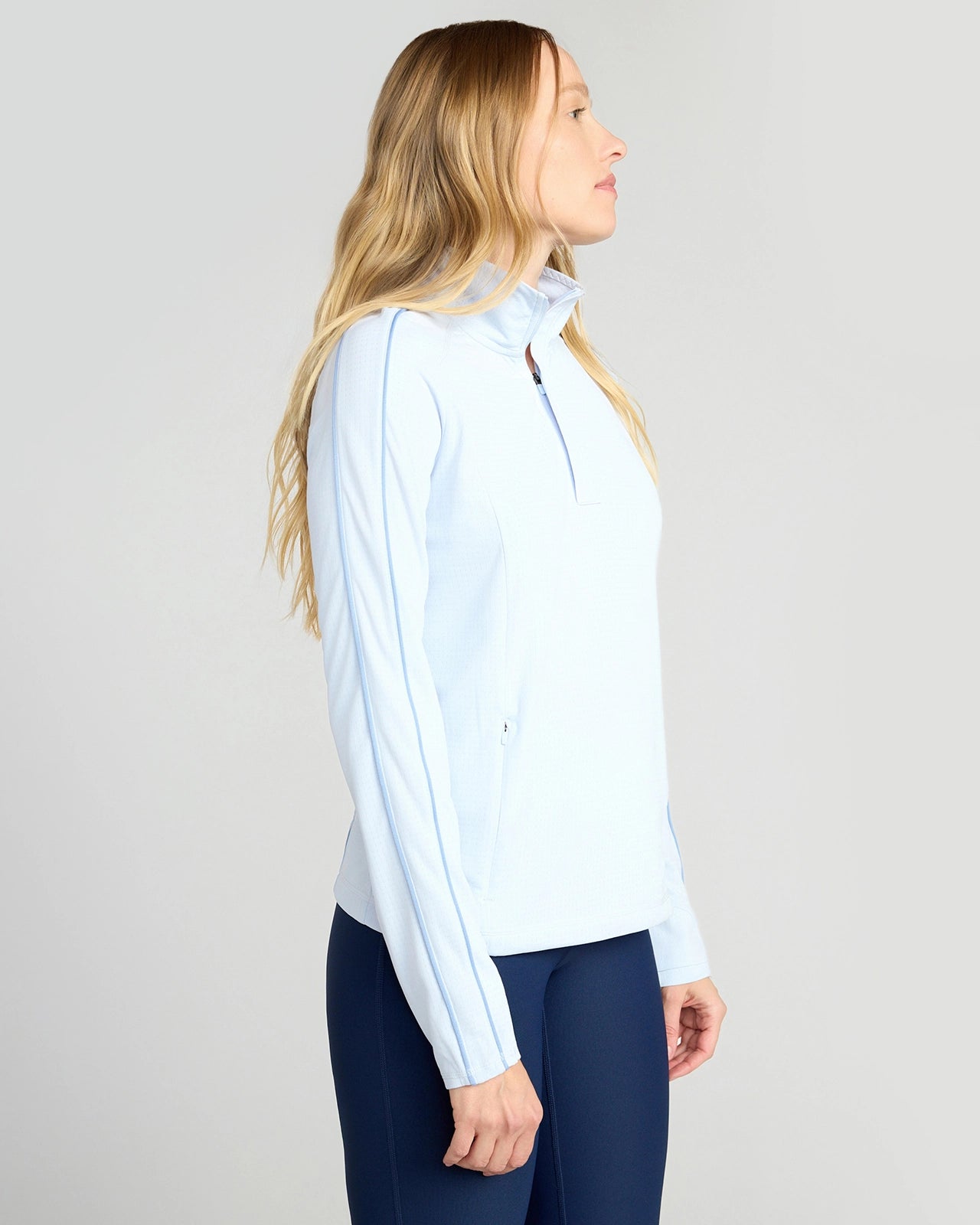 The Run Active GRS Certified Recycled Poly 1/4 Zip Top - Blue
