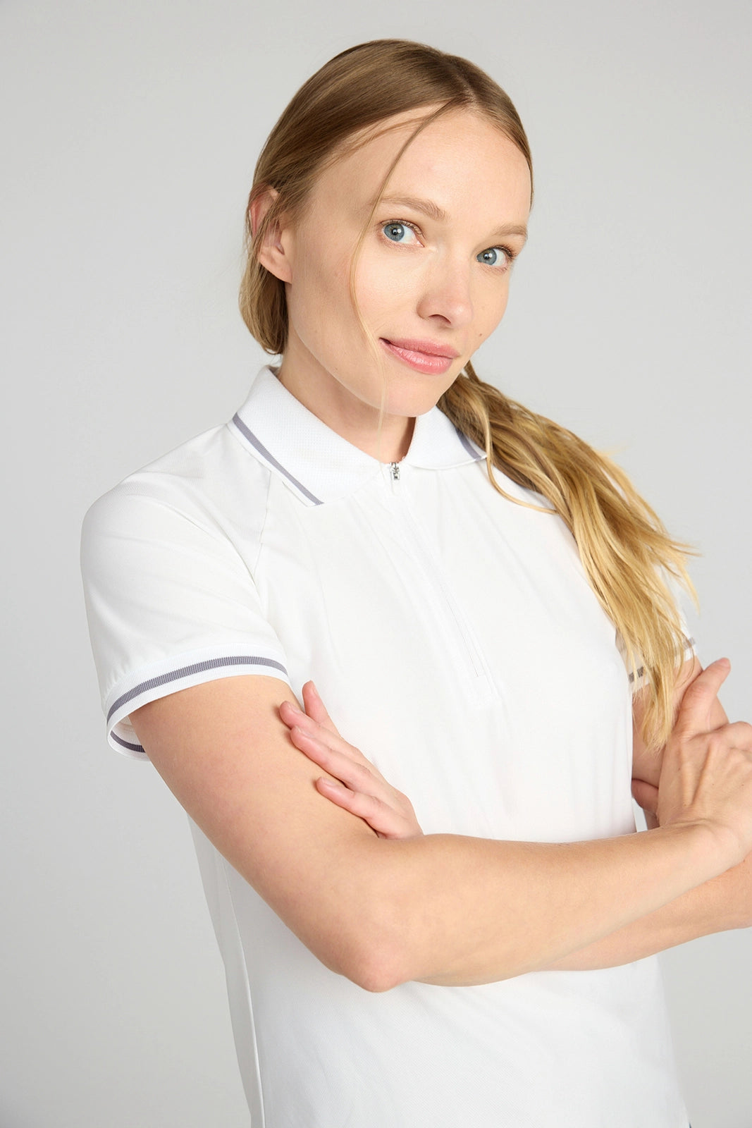 The Active GRS Certified Recycled Poly Diamond Knit Polo - White