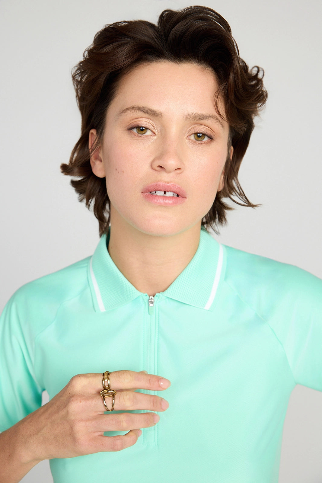 The Active GRS Certified Recycled Poly Diamond Knit Polo - Green