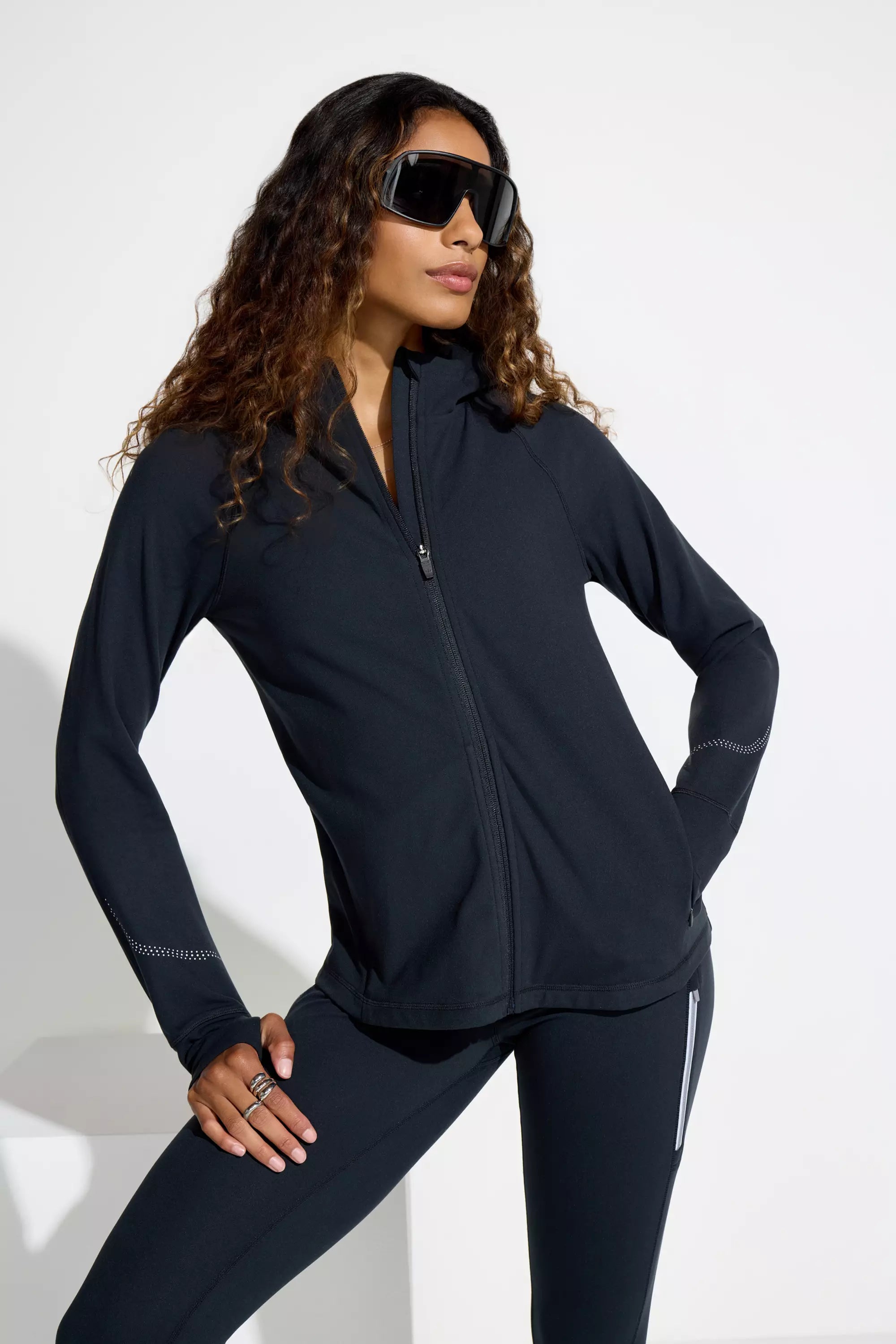 The Stretch GRS Certified Recycled Poly Run Jacket - Black