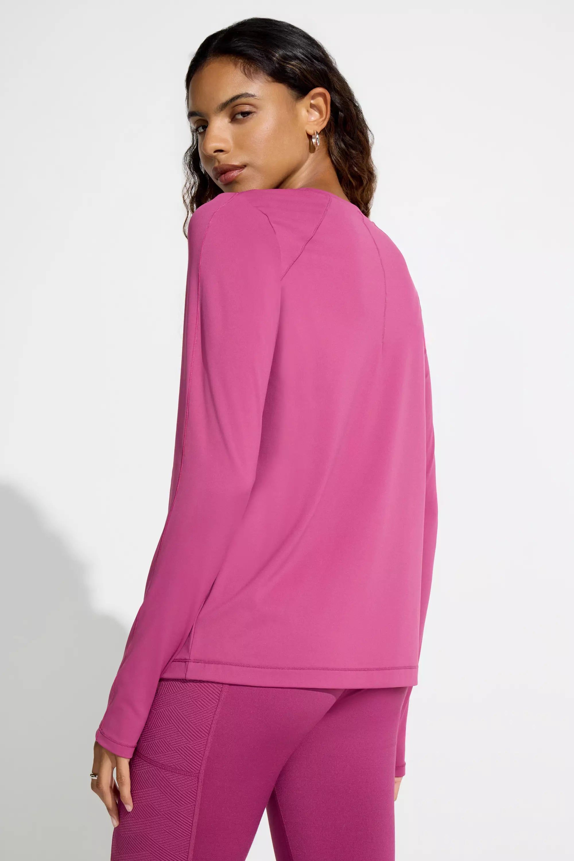 The Active GRS Certified Recycled Poly Long Sleeve Tee - Raspberry Coulis