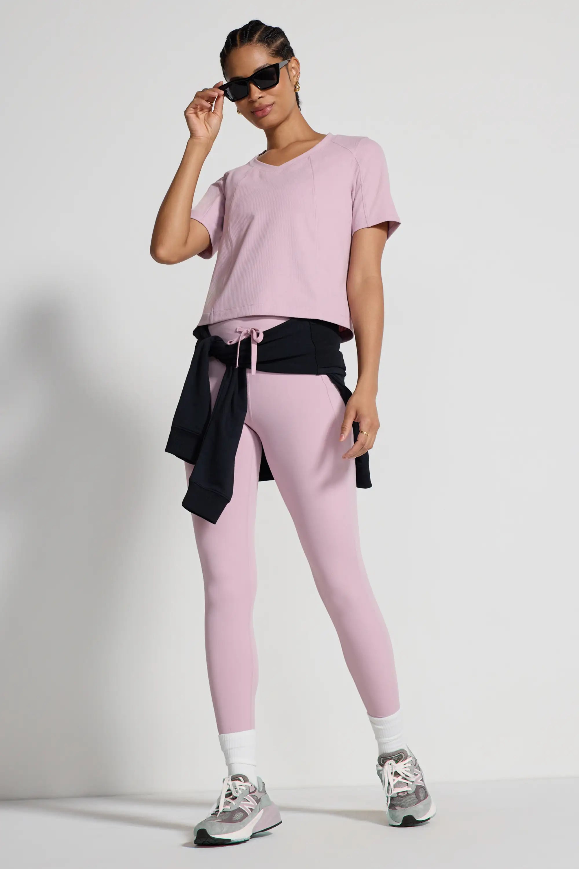 The Soft Ribbed GRS Certified Recycled Nylon Tee - Pink