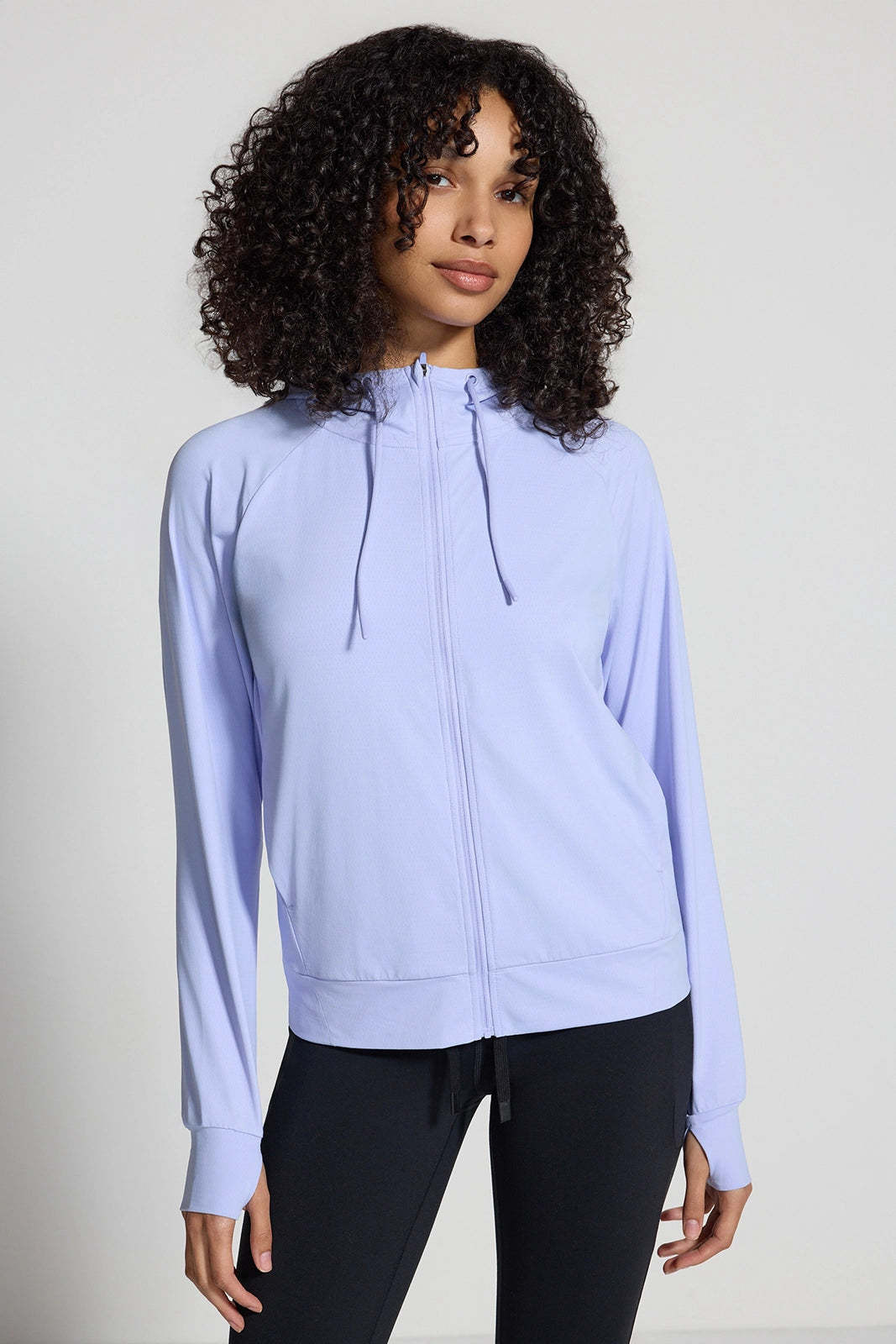 The Ultra-Light GRS Certified Recycled Nylon Full Zip Hoodie - Cool Light Blush Purple