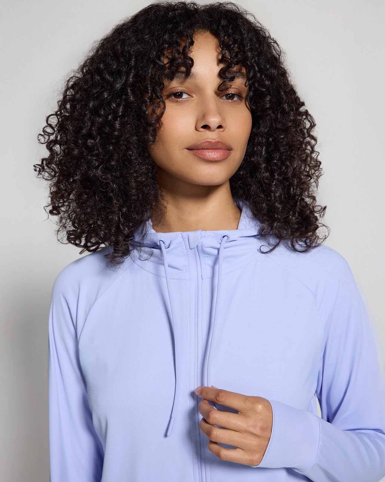 The Ultra-Light GRS Certified Recycled Nylon Full Zip Hoodie - Cool Light Blush Purple