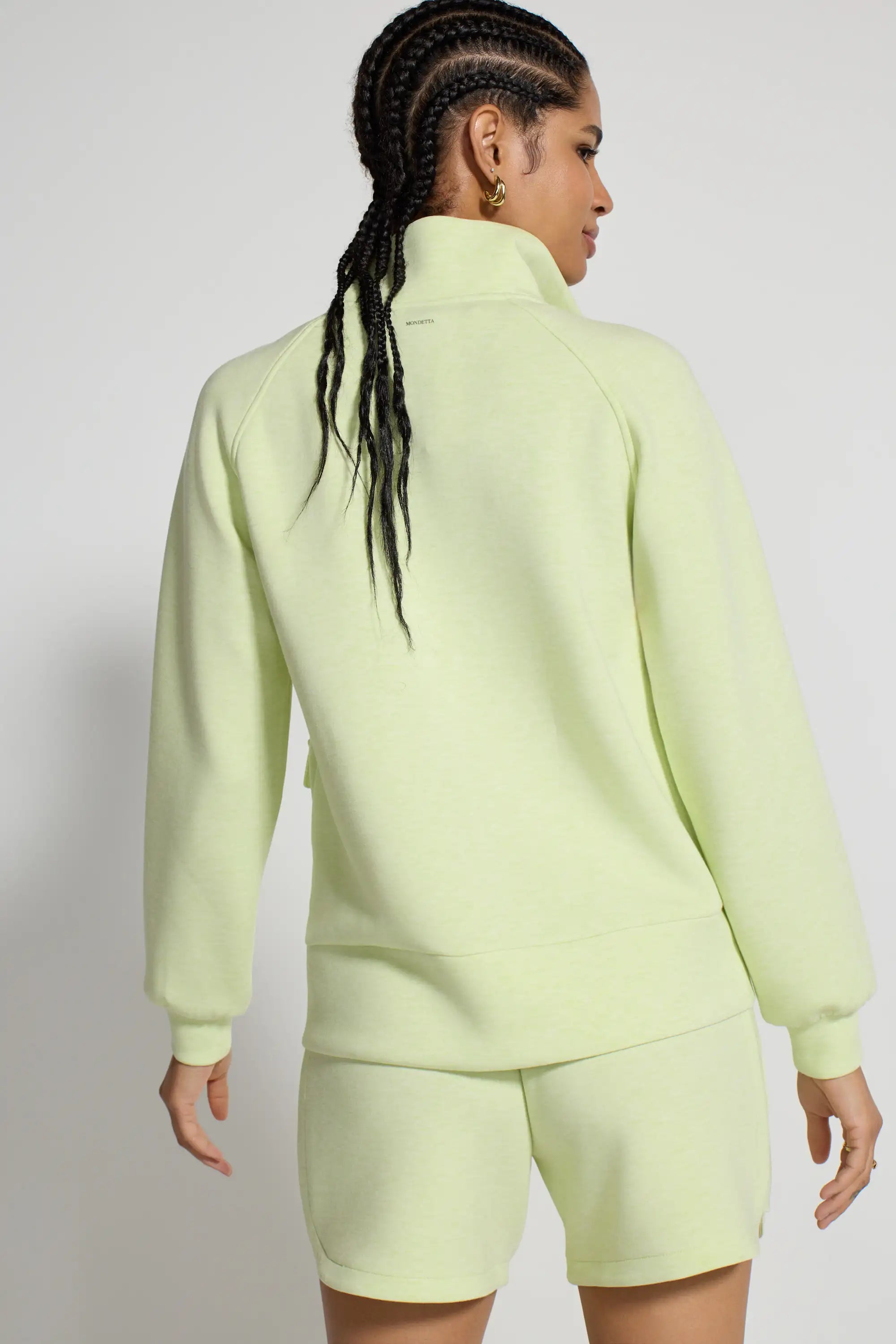 The Soft Luxe GRS Certified Recycled Poly Full Zip Top - Shadow Lime