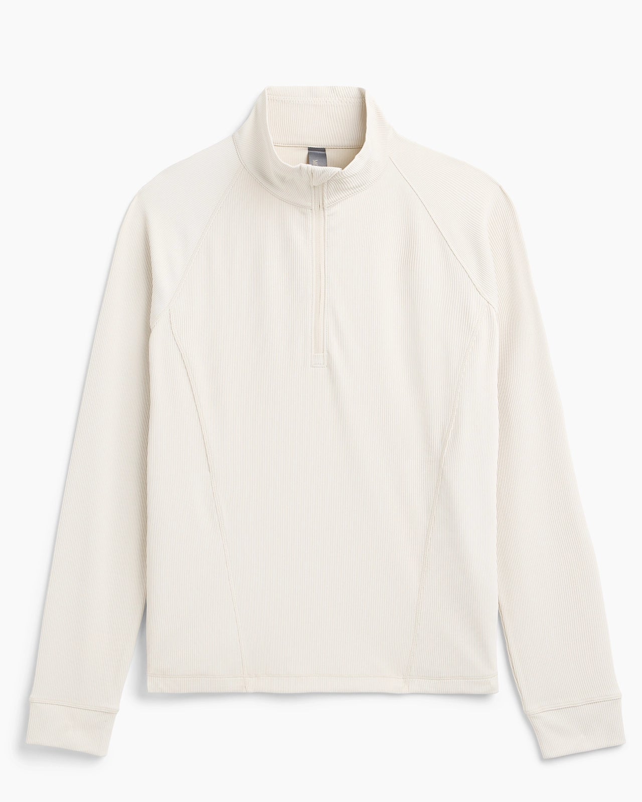 The Active Ribbed GRS Certified Recycled Nylon 1/4 Zip - Pumice Stone Beige