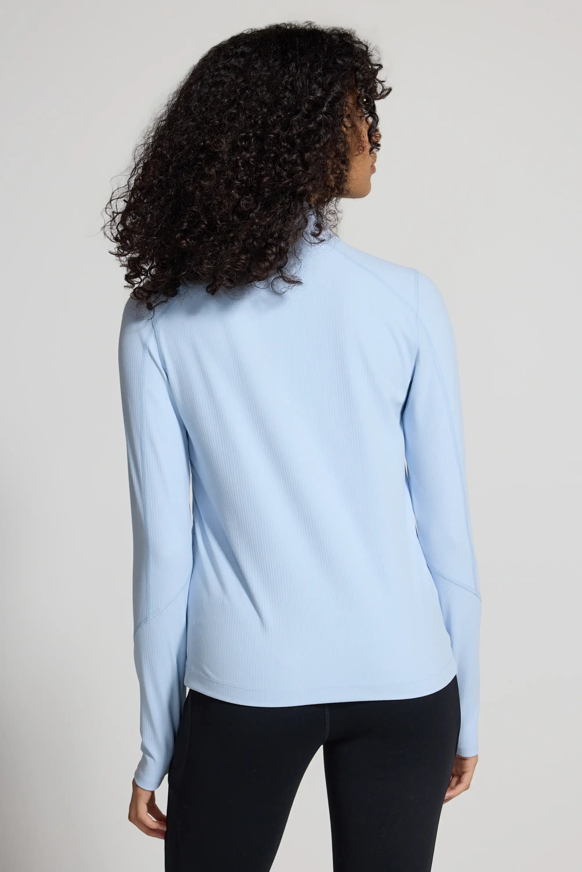 The Active Ribbed GRS Certified Recycled Nylon 1/2 Zip - Blue