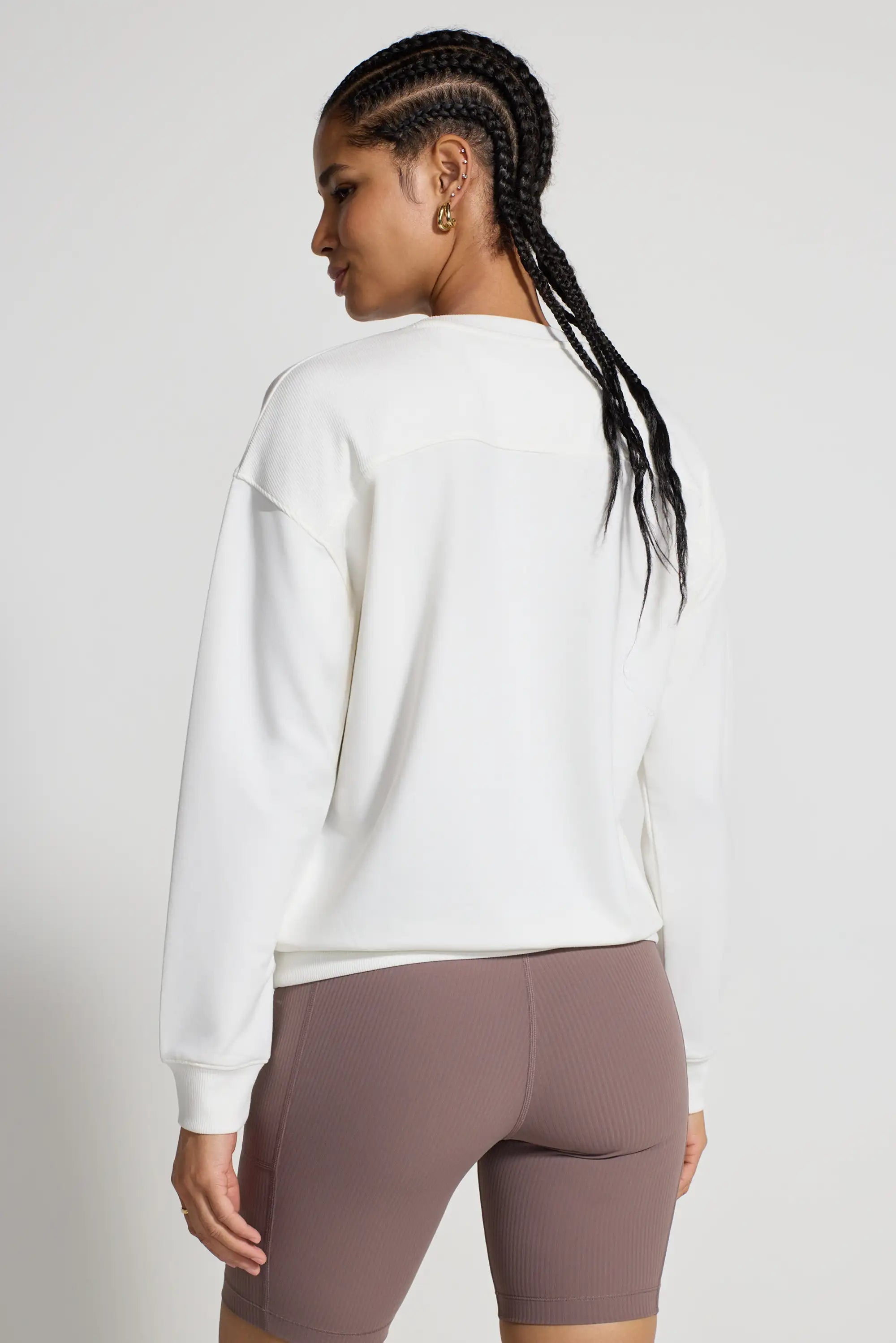 The Soft Terry GRS Certified Recycled Poly + Modal Pullover - Coconut Milk