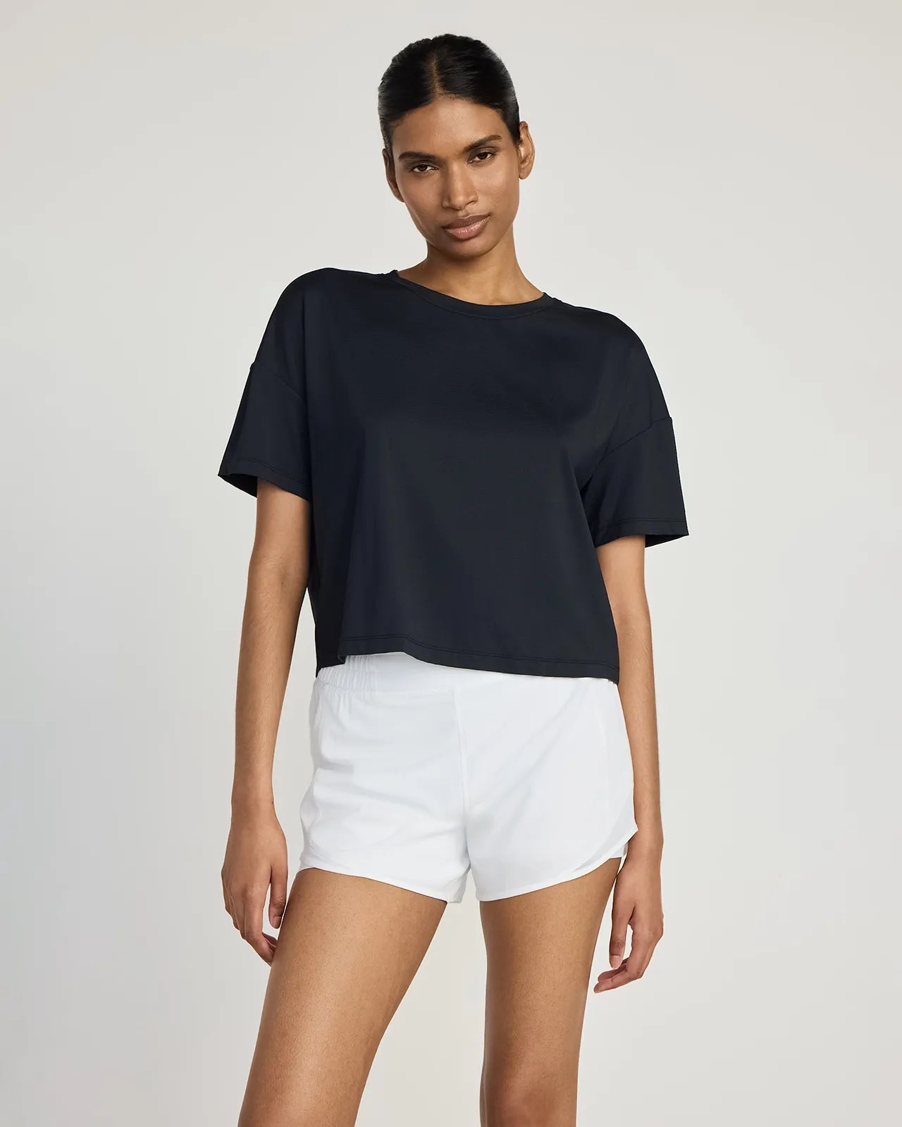 The Breathable GRS Certified Recycled Nylon Cropped Tee - Black