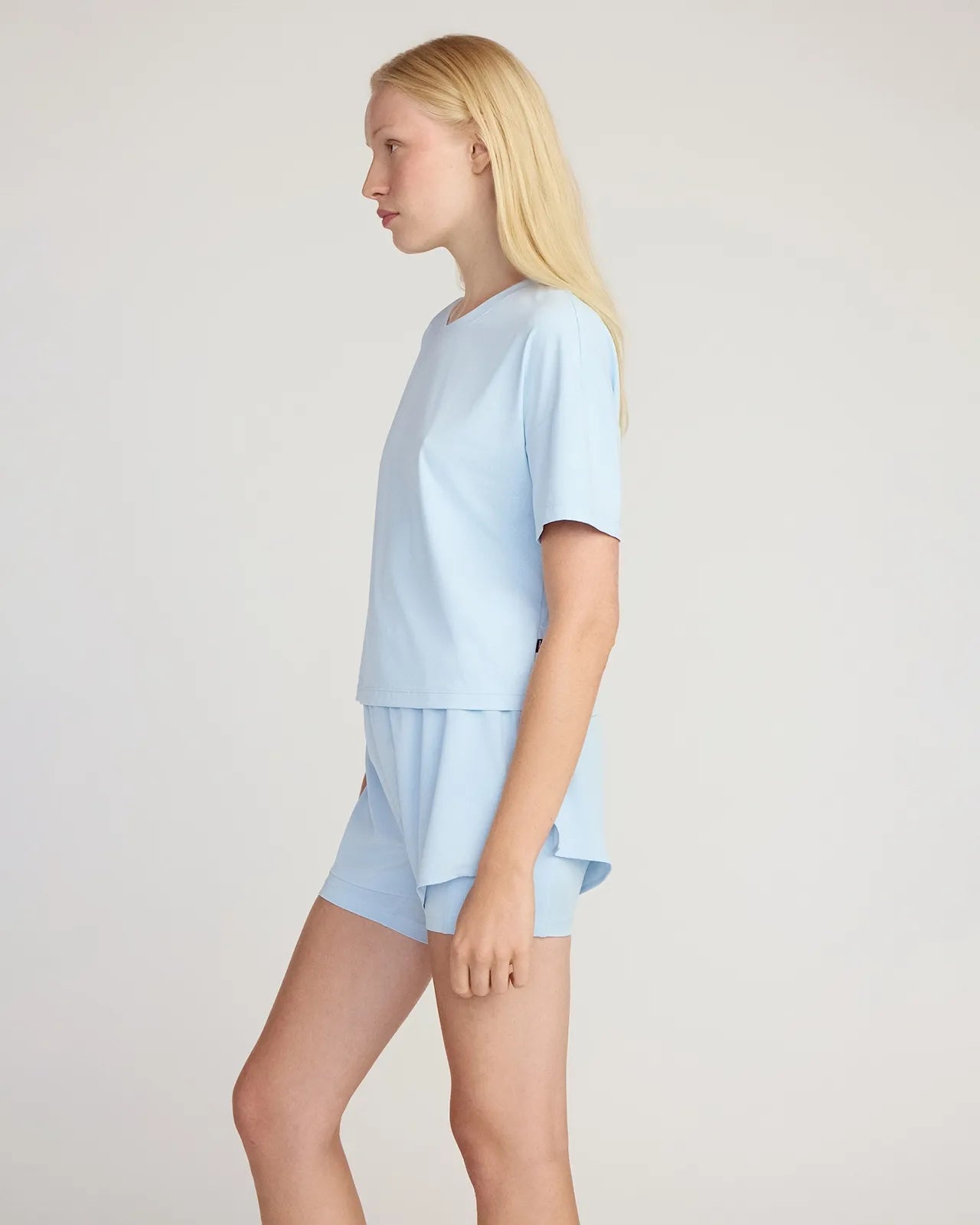 The Breathable GRS Certified Recycled Nylon Cropped Tee - Nantucket Breeze