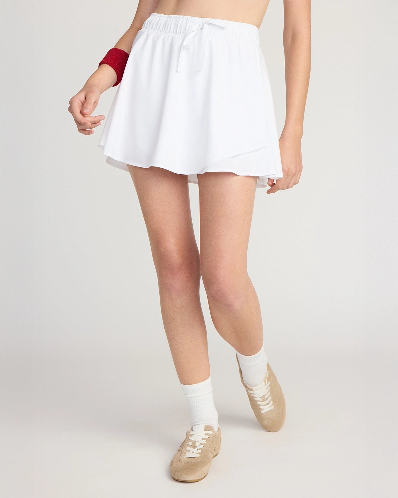 The Tennis + Golf GRS Certified Recycled Polyester Flowy Skort - White