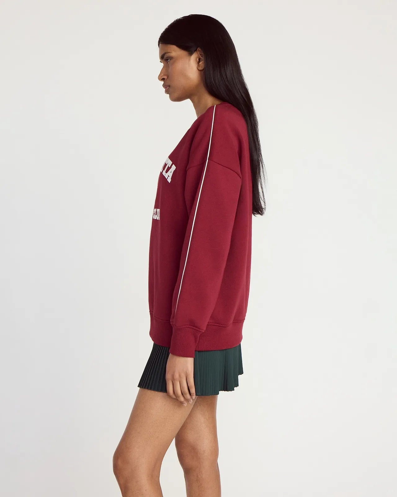 The Soft GRS Certified Recycled Poly + Organic Cotton Club Sweatshirt - Cabernet