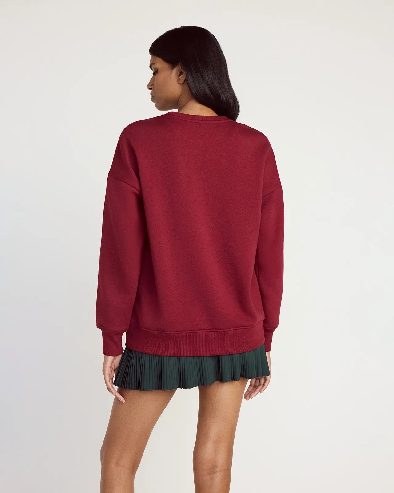 The Soft GRS Certified Recycled Poly + Organic Cotton Club Sweatshirt - Cabernet