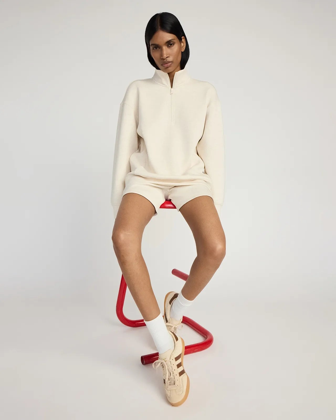 The Warm + Soft GRS Certified Recycled Polyester Mélange Half Zip - Htr Birch