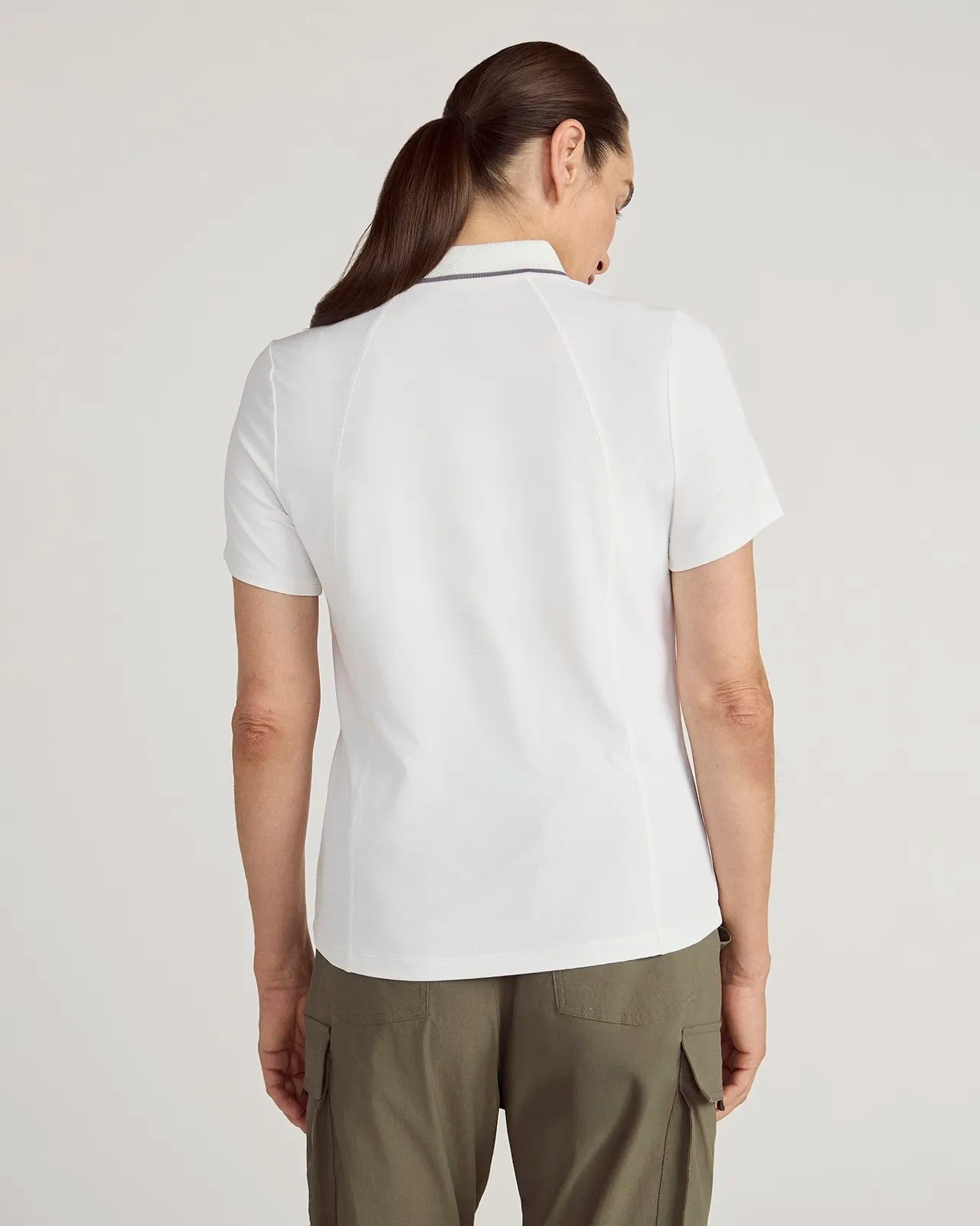 The Stretch Pique GRS Certified Recycled Nylon Polo - White