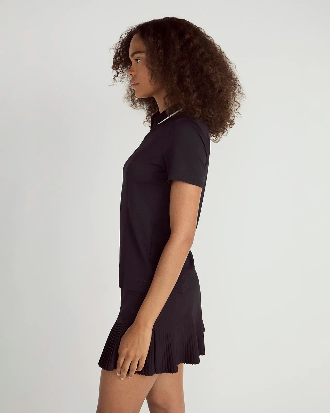 The Stretch Pique GRS Certified Recycled Nylon Polo - Black