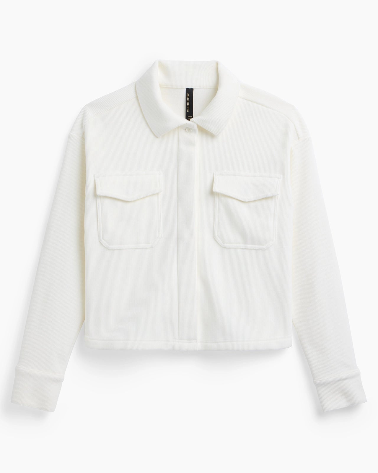 The Warm Stretch GRS Certified Recycled Poly Cropped Corduroy Shirt - White