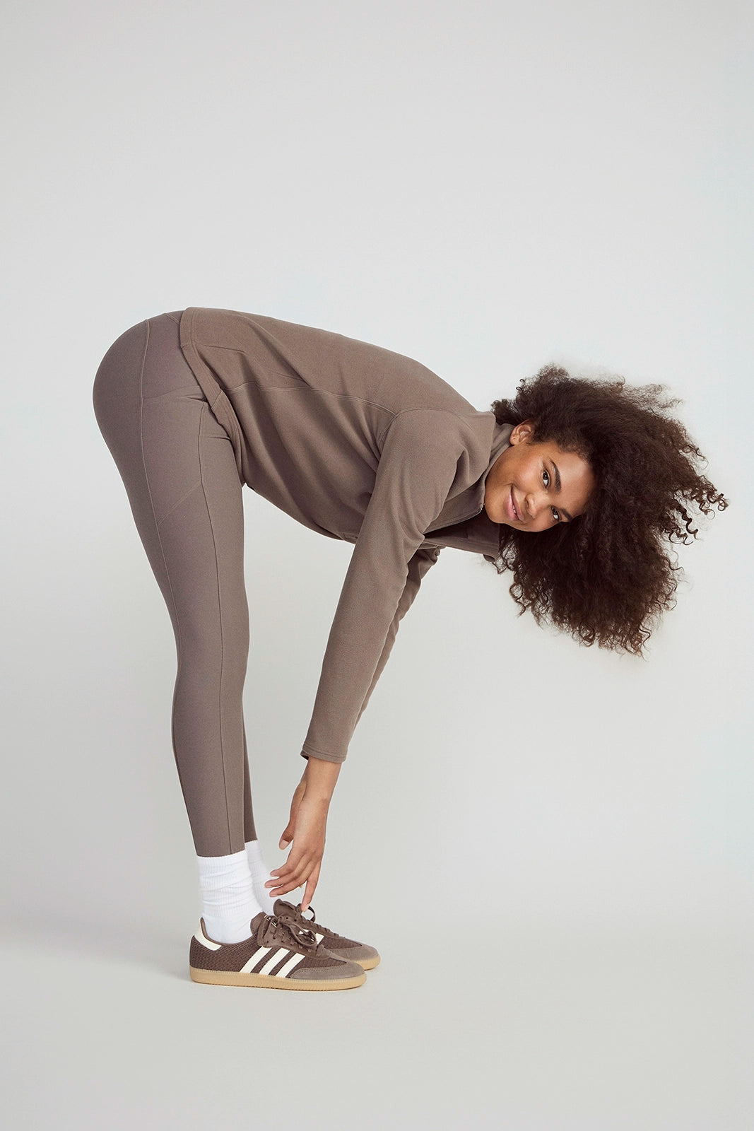 The Active Stretch GRS Certified Recycled Polyester Mesh Panel Legging - Morel