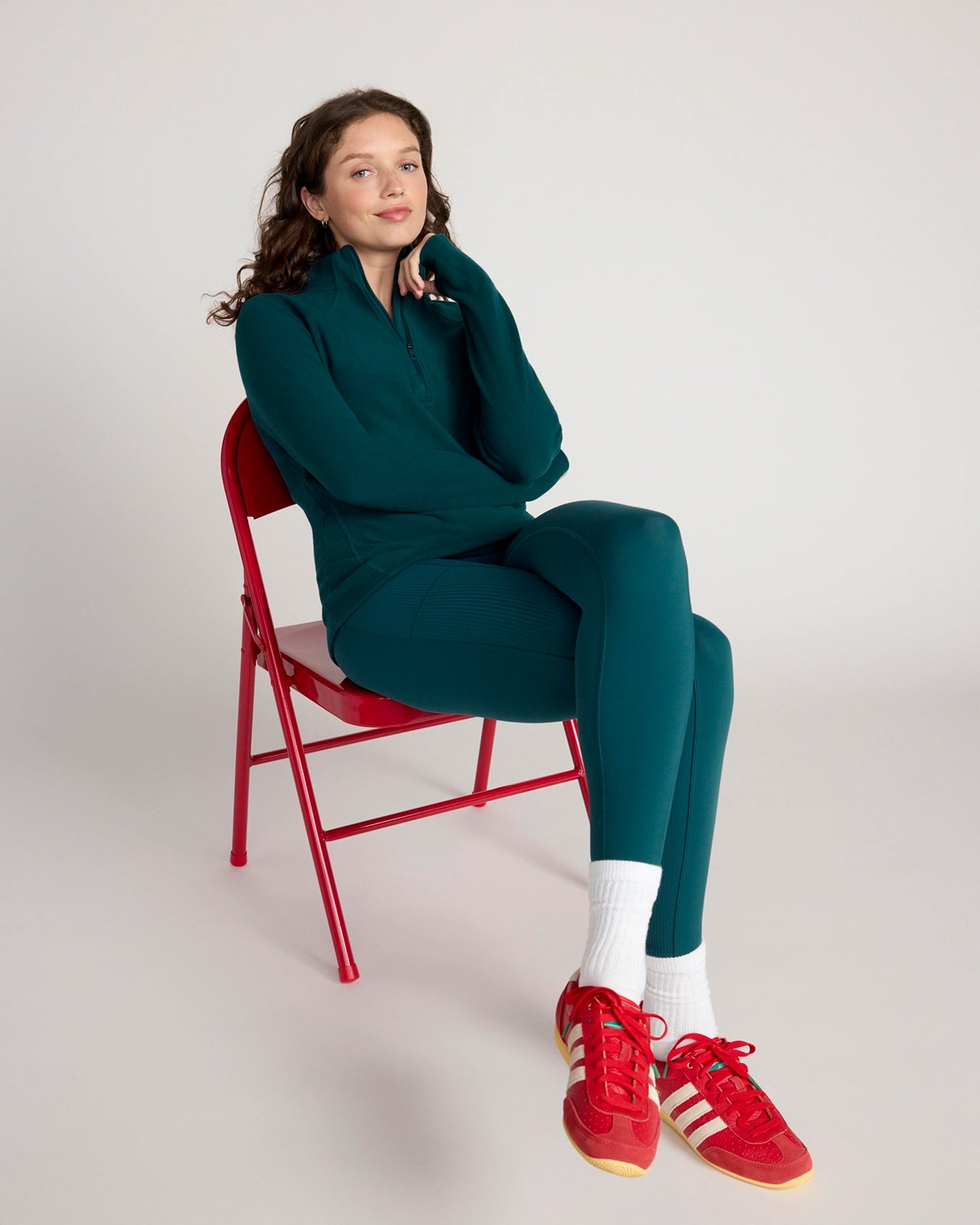 The Warm Stretch GRS Certified Recycled Poly 1/4 Zip - Dark Sea Teal