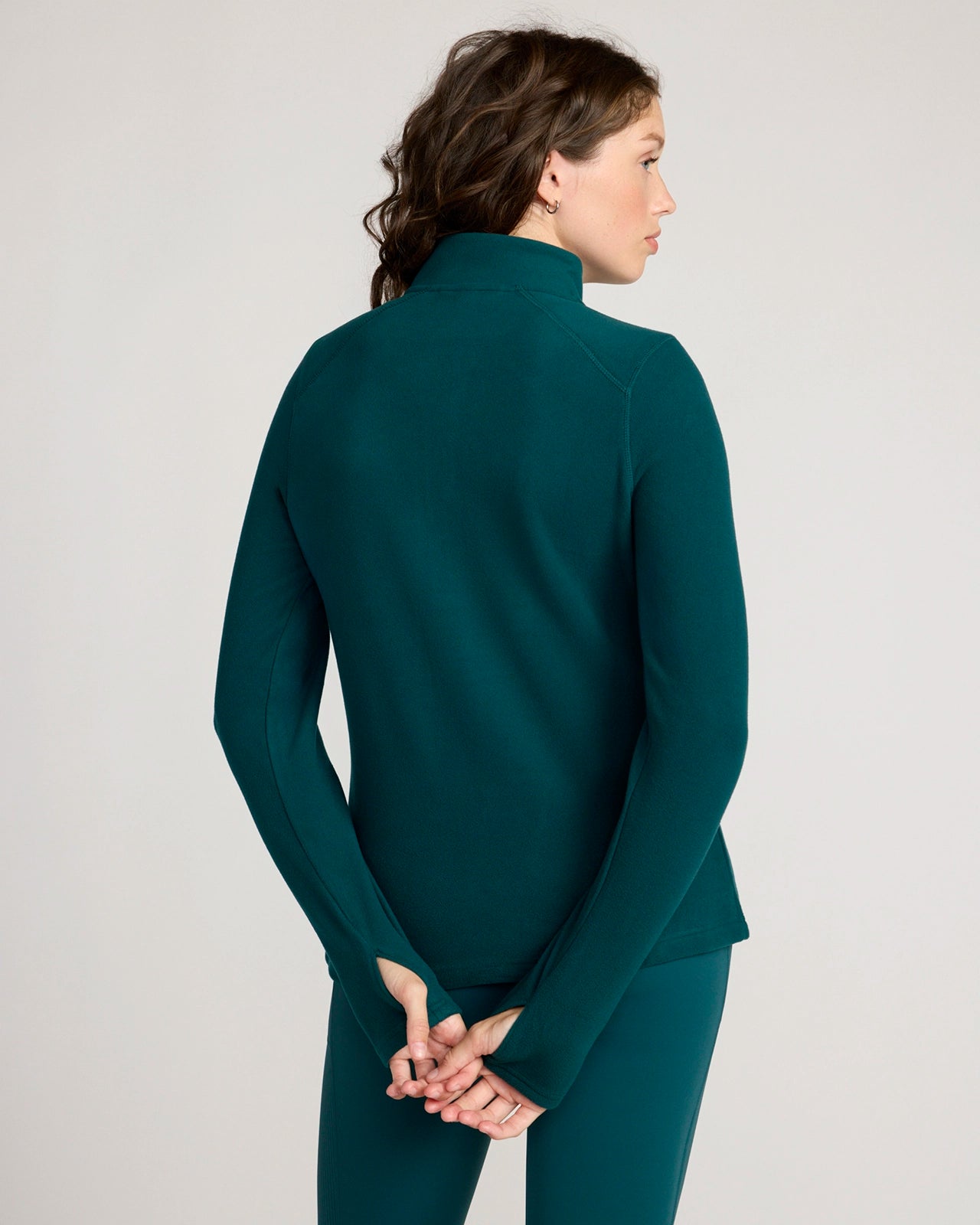 The Warm Stretch GRS Certified Recycled Poly 1/4 Zip - Dark Sea Teal