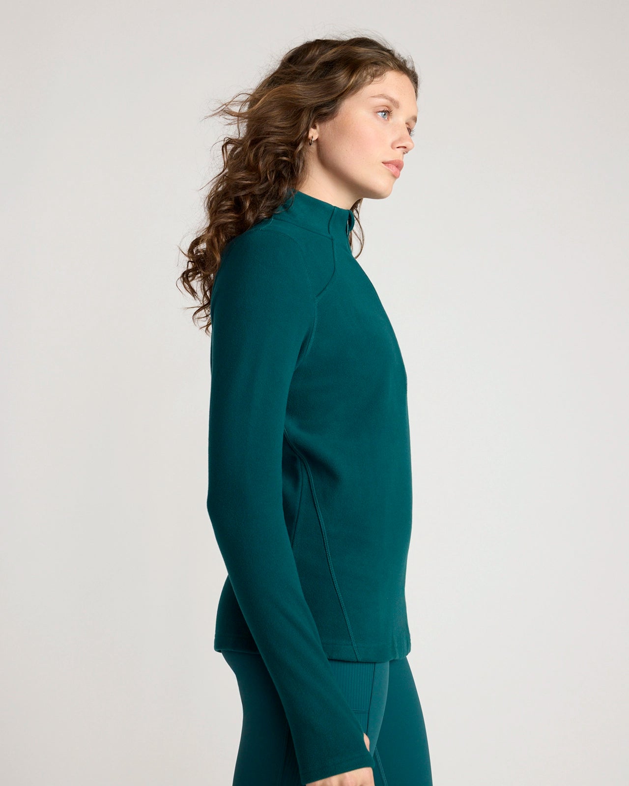 The Warm Stretch GRS Certified Recycled Poly 1/4 Zip - Dark Sea Teal