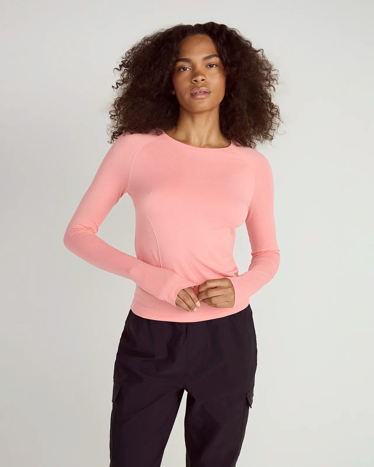 The Stretch Seamless GRS Certified Recycled Nylon Long Sleeve - Strawberry Ice Pink