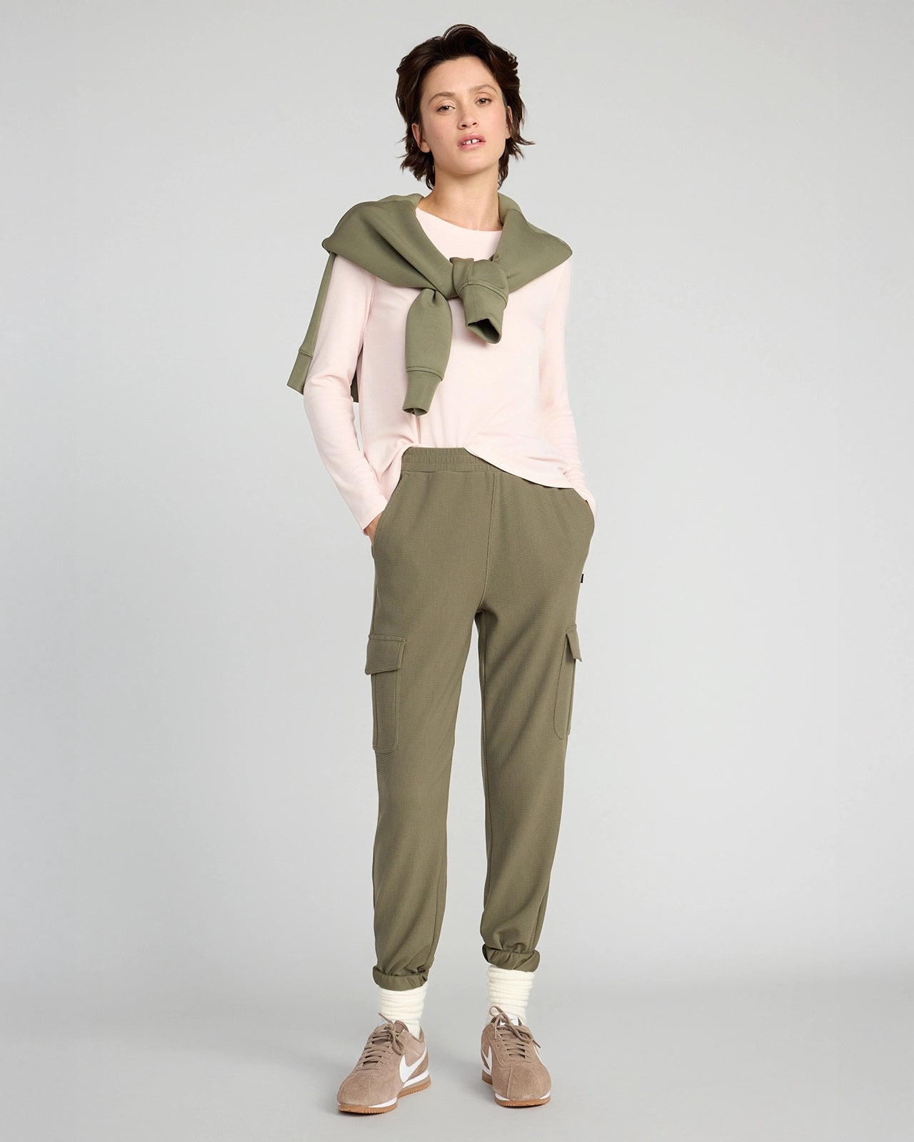 The Soft Ribbed GRS Certified Recycled Poly + TENCEL™ Modal Long Sleeve - Light Pink