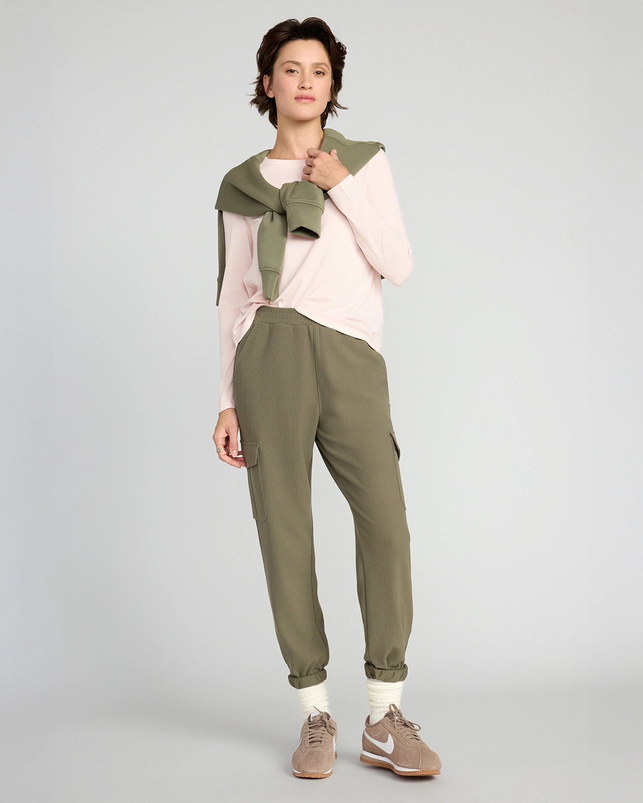 The Soft Ribbed GRS Certified Recycled Poly + TENCEL™ Modal Long Sleeve - Light Pink