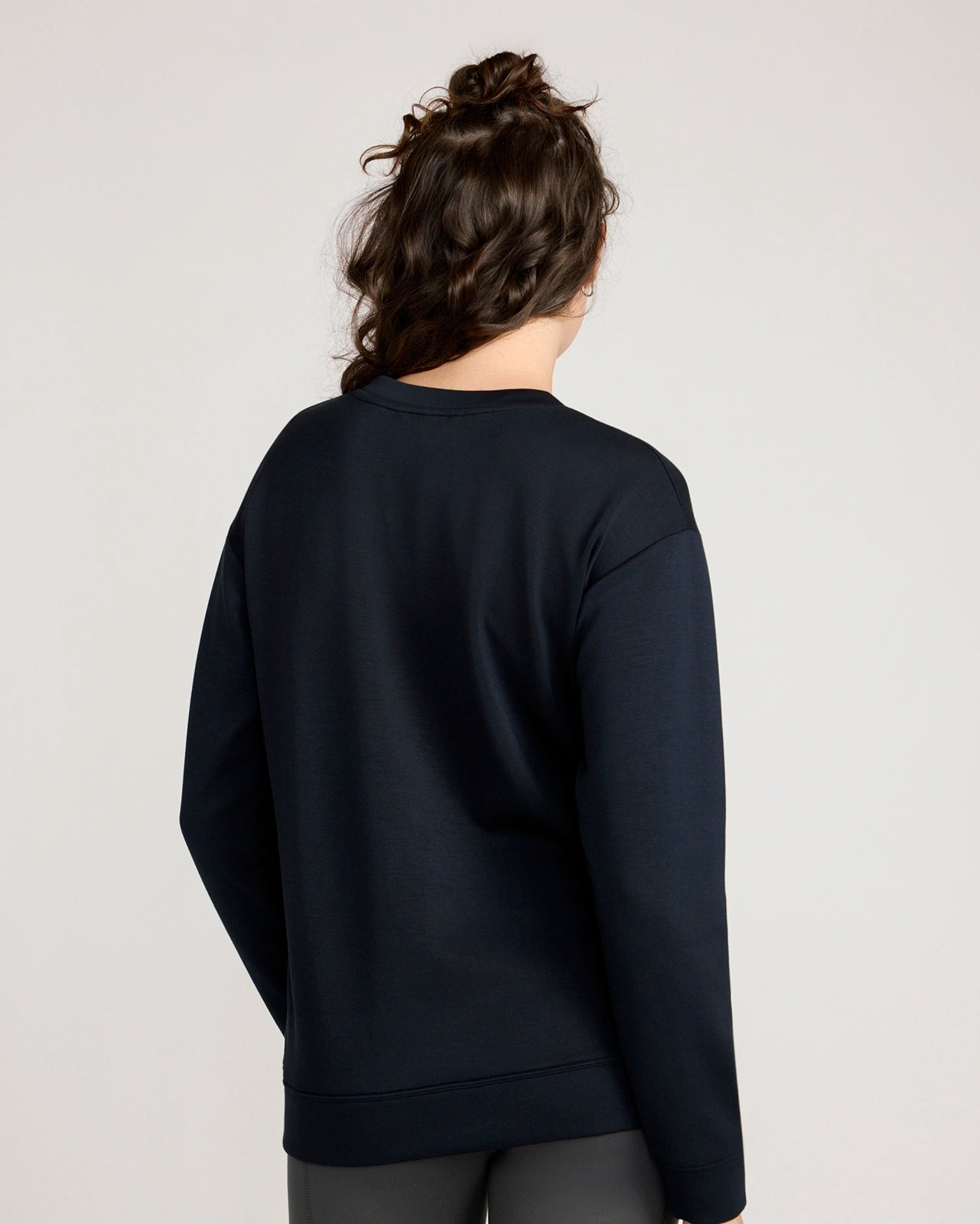 The Warm Stretch GRS Certified Recycled Poly + TENCEL™ Modal Sweatshirt - Black