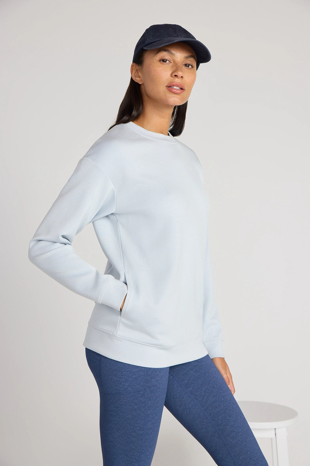 The Warm Stretch GRS Certified Recycled Poly + Modal Sweatshirt - Blue