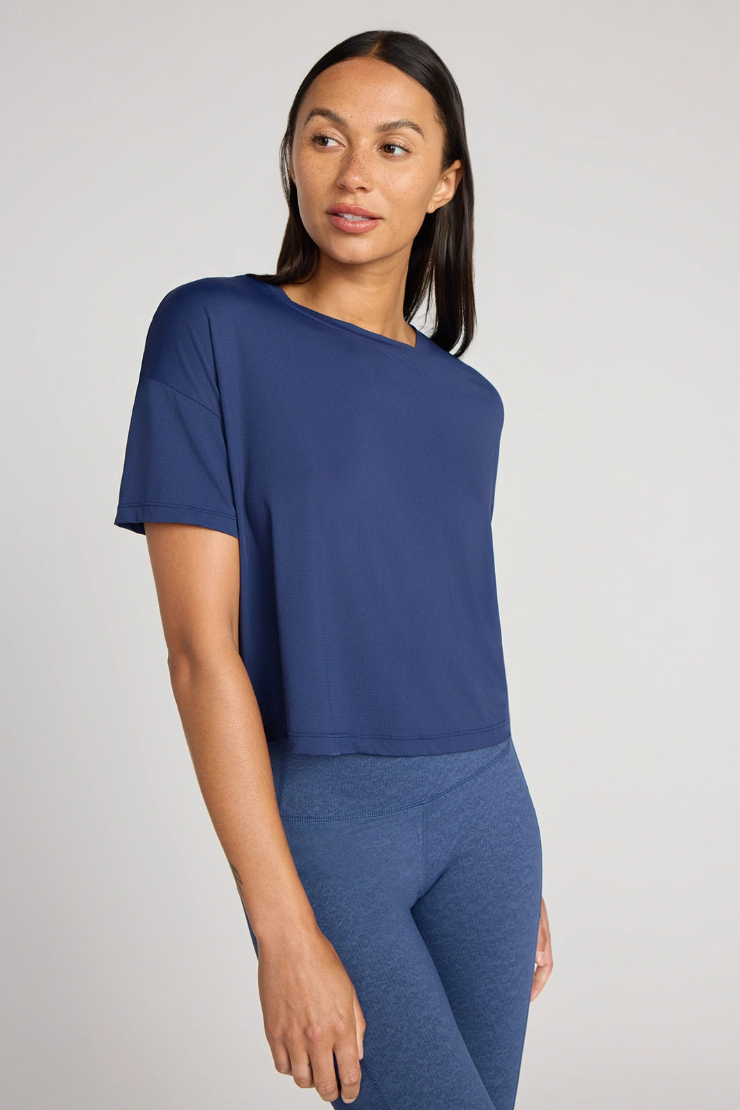 The Breathable GRS Certified Recycled Nylon Mesh Cropped Tee - Naval Academy