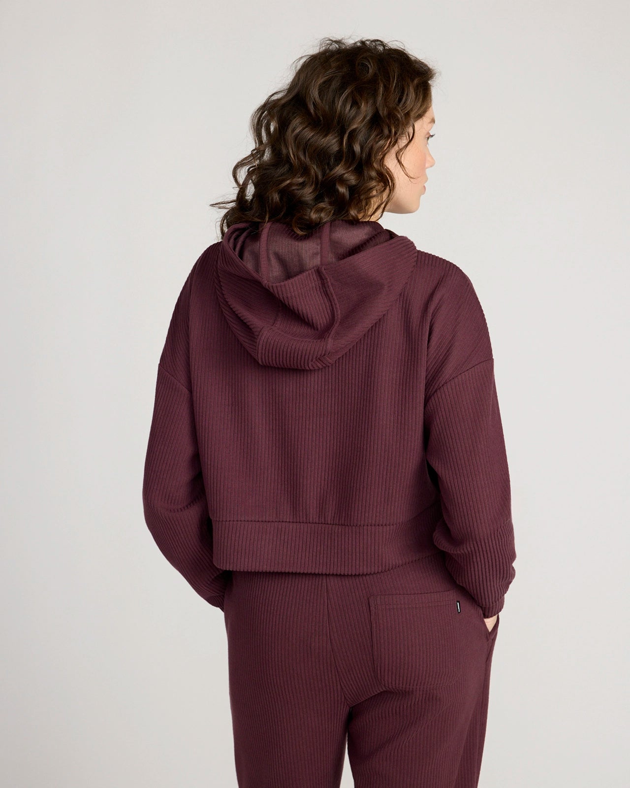 The Soft Luxe Ribbed GRS Certified Recycled Poly Cropped Hoodie
