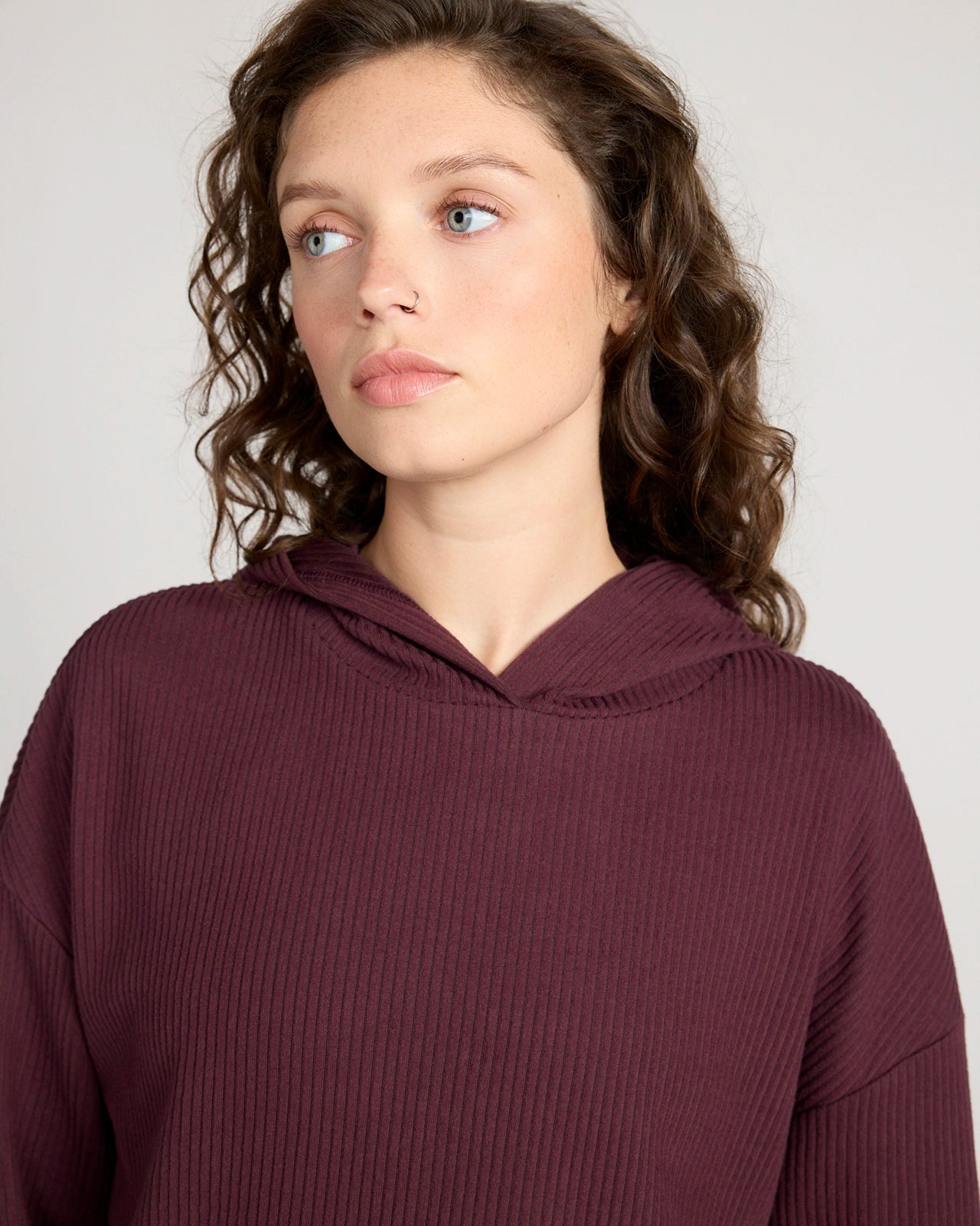 The Soft Luxe Ribbed GRS Certified Recycled Poly Cropped Hoodie