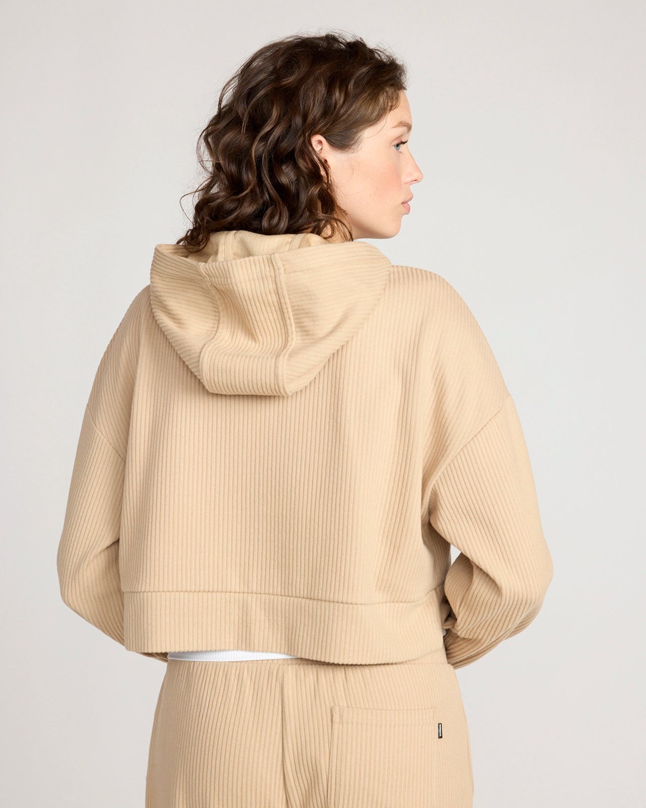 The Soft Luxe Ribbed GRS Certified Recycled Poly Cropped Hoodie