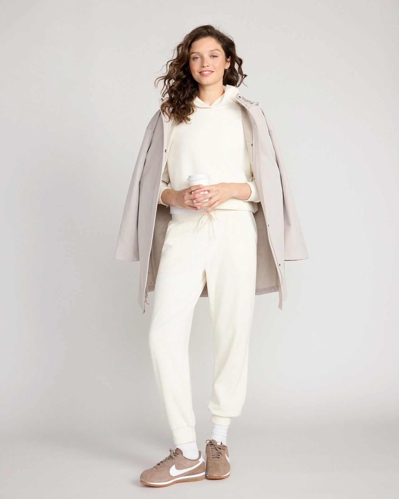 The Soft Luxe Ribbed GRS Certified Recycled Poly Cropped Hoodie