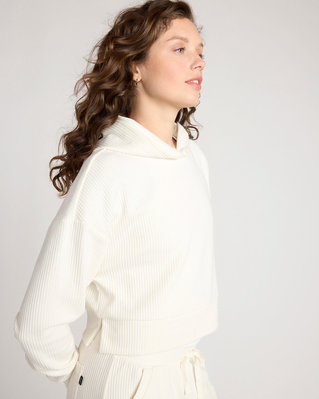 The Soft Luxe Ribbed GRS Certified Recycled Poly Cropped Hoodie