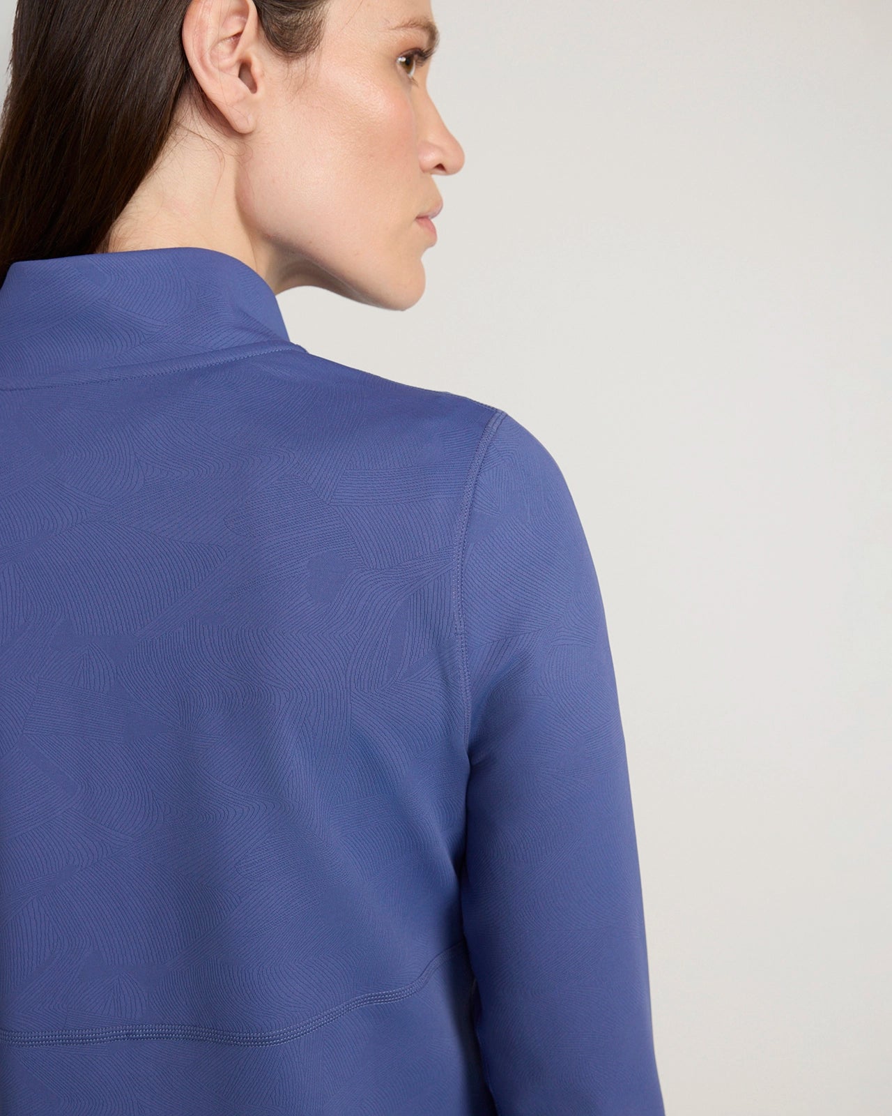 The Active Shadow Waves Jacquard Full Zip Jacket - Dazzling Blue