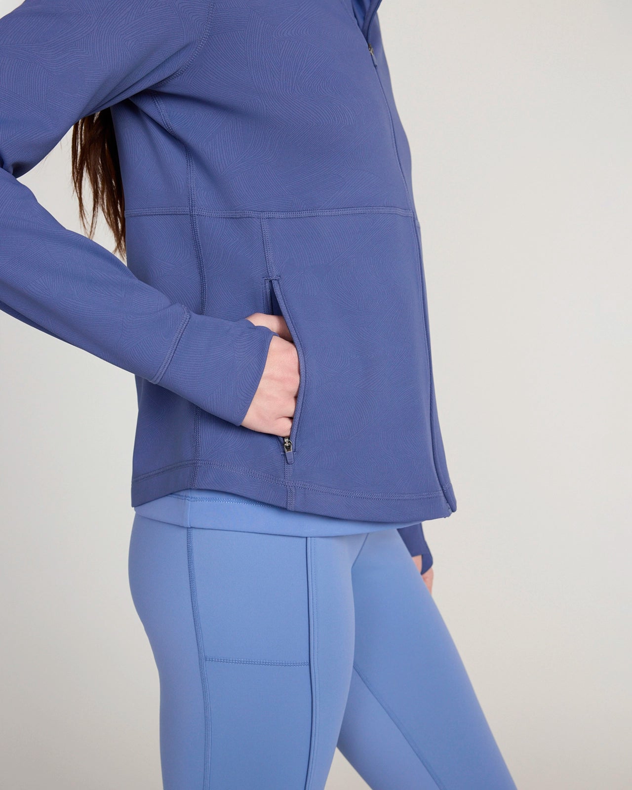The Active Shadow Waves Jacquard Full Zip Jacket - Dazzling Blue