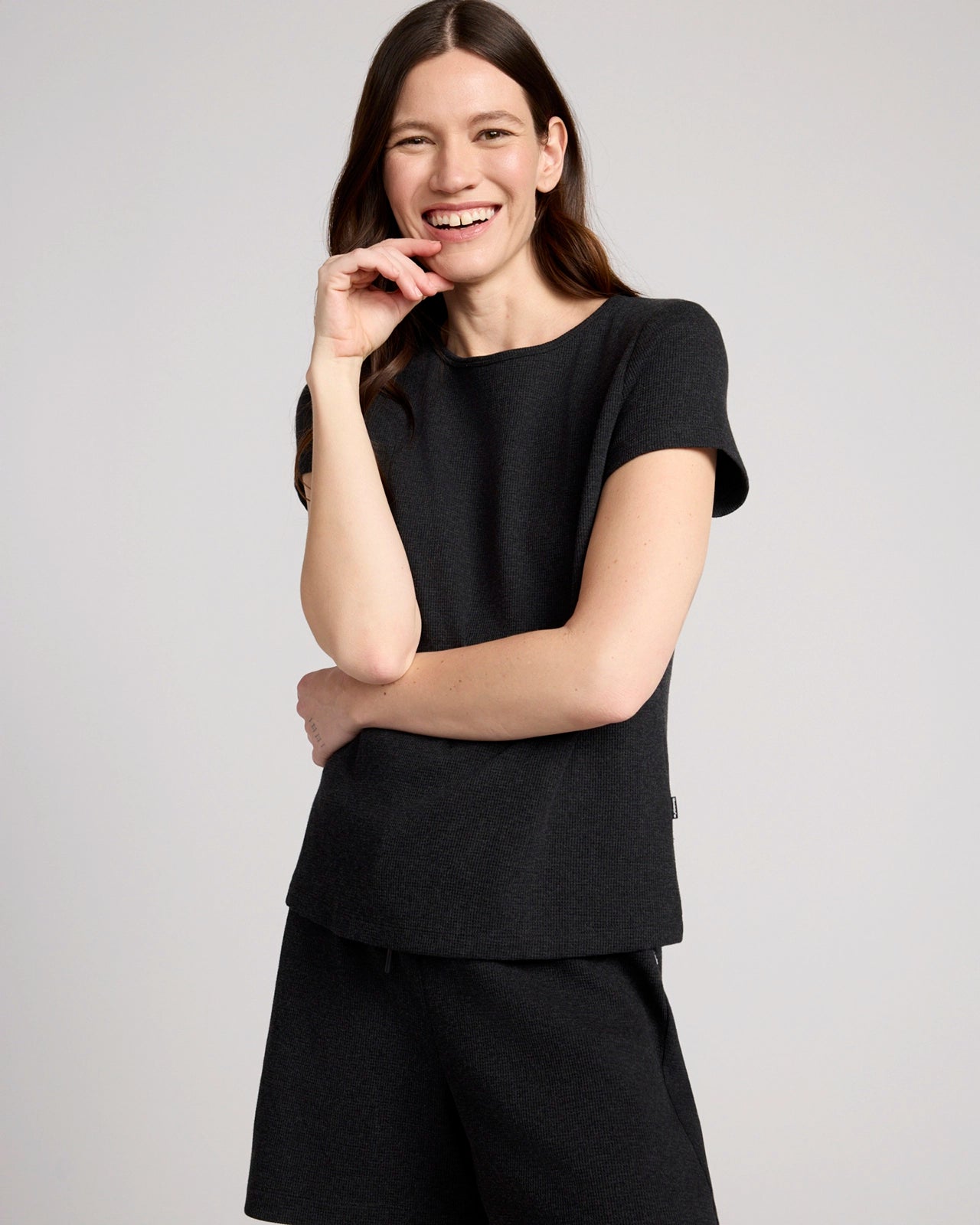 The Organic Cotton Club Waffle Tee - Black